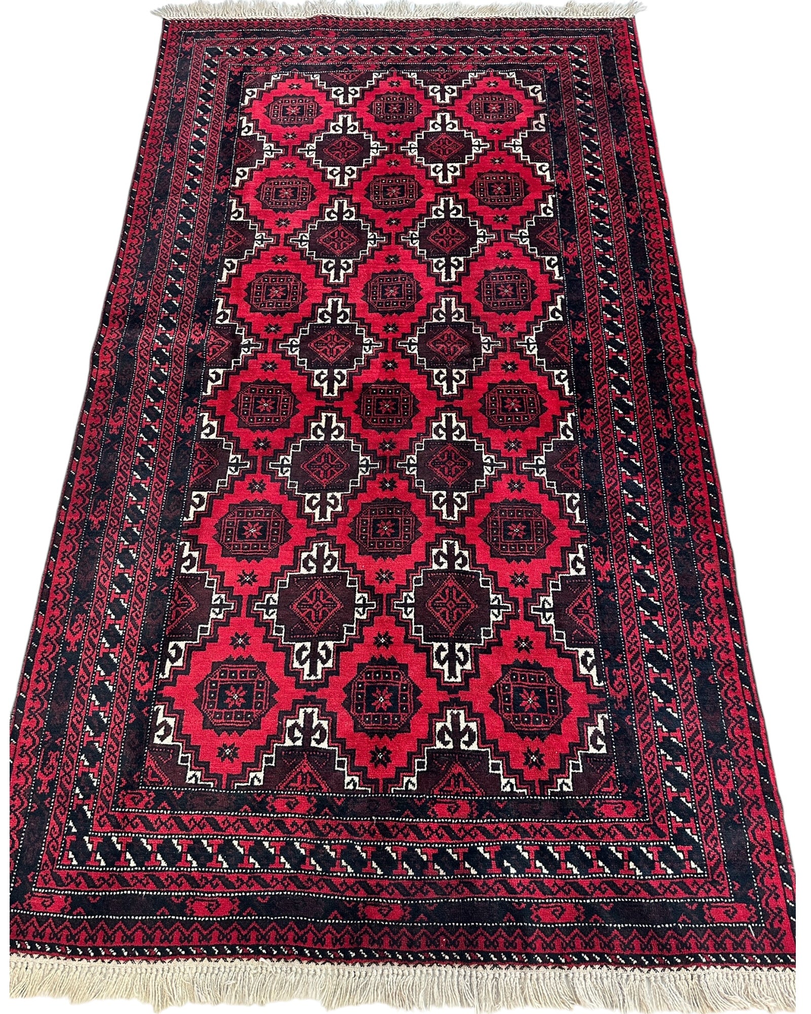 Hand-Knotted Afghani Baluch Wool Rug - 3’1” x 6’9”