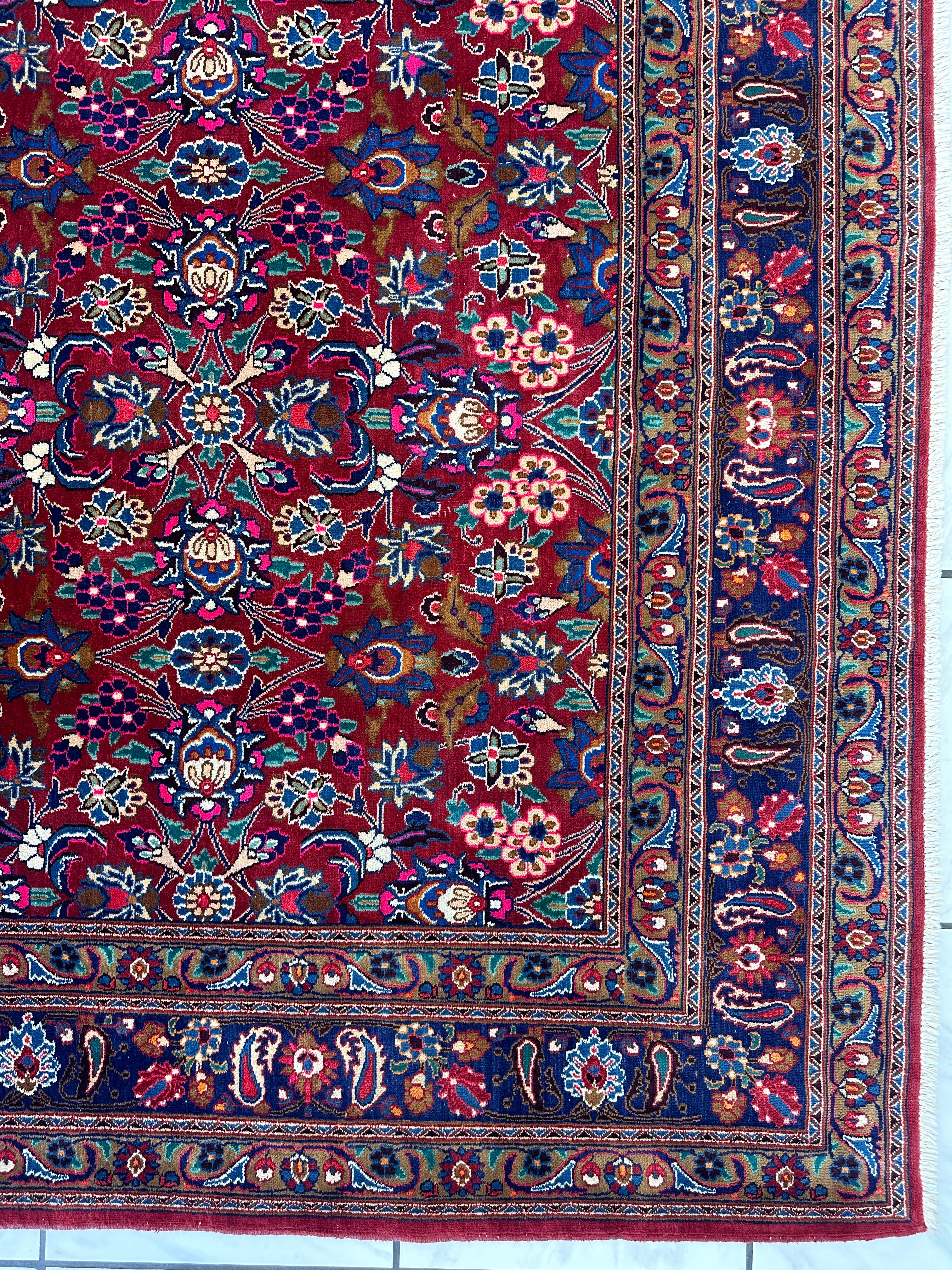 Persian Mashhad I Fine Allover Rug Wool 7 x 10