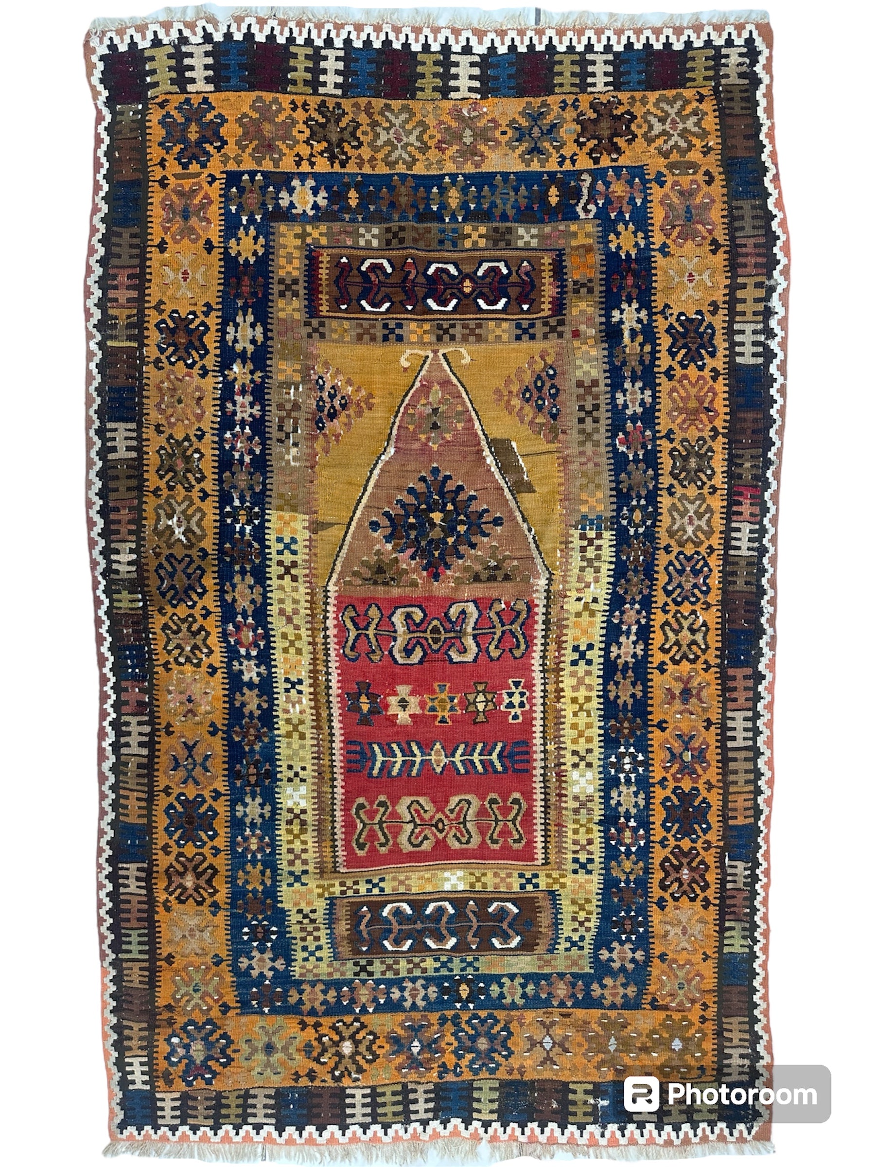 Antique Anatolian Wool Prayer Rug 4’ x 6’6”