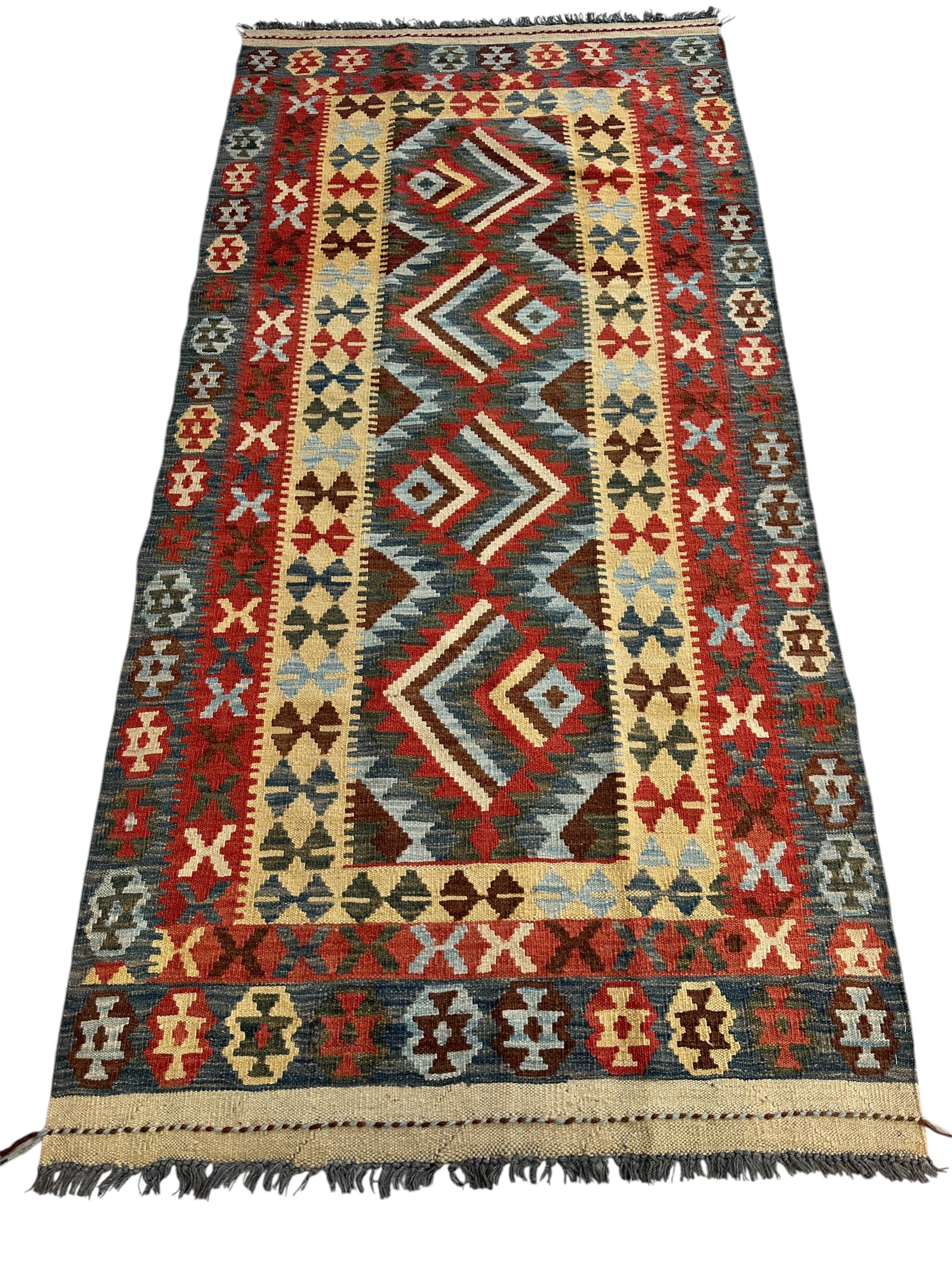 Afghani Maimana Kilim Wide Runner Rug 3’3” x 6’8”