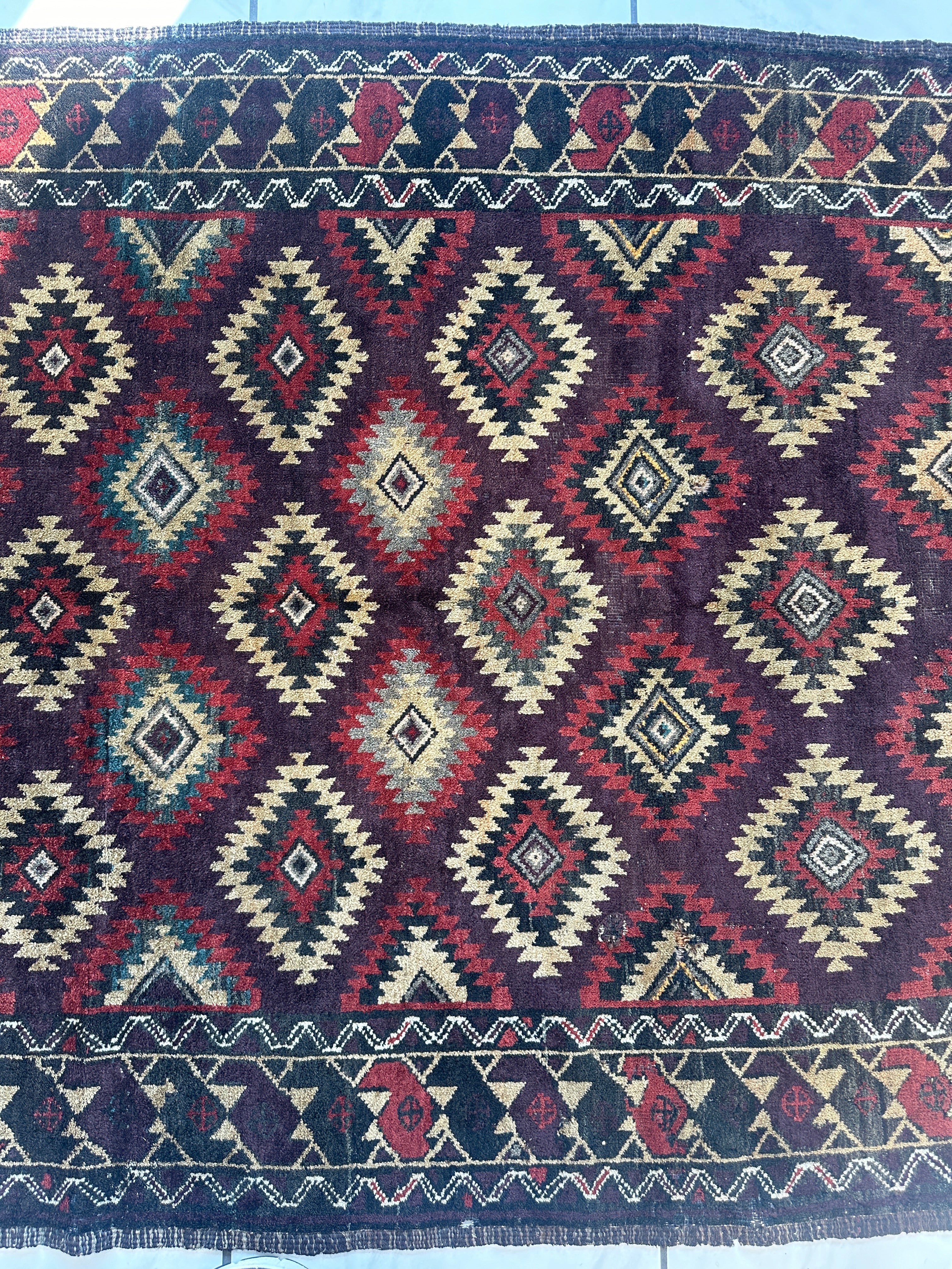 Antique 1900’s Tribal Baluch Wool Rug 4’5” x 8’6”