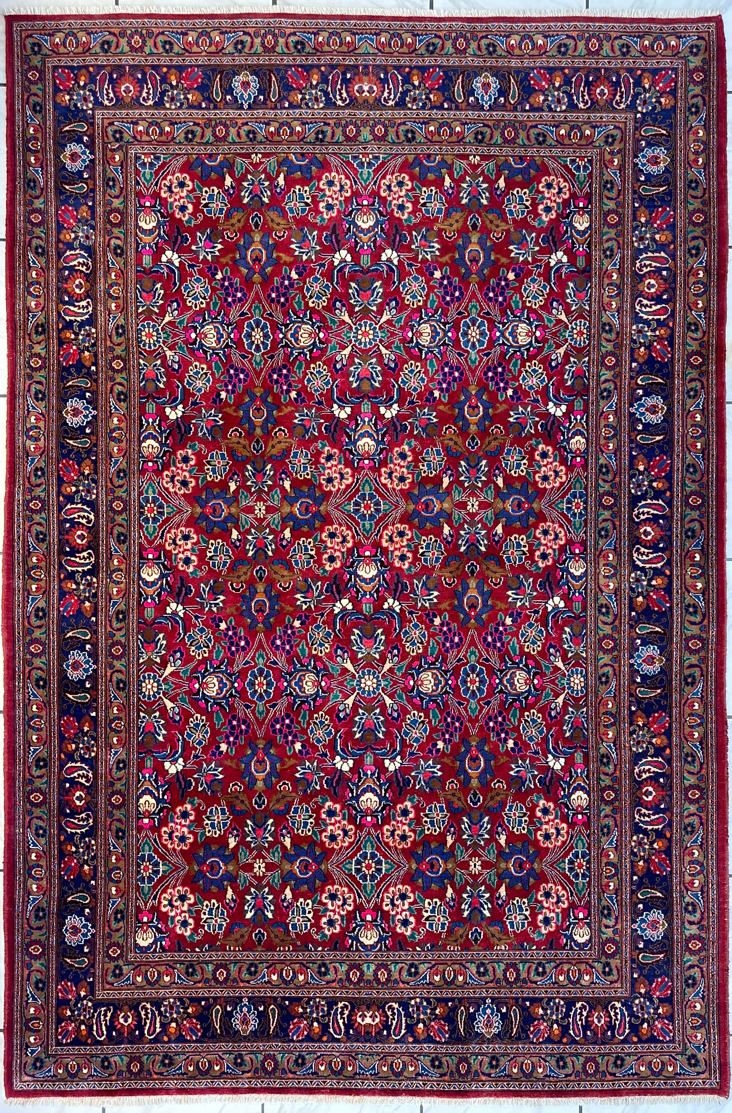 7x10 Persian Hand-knotted Mashhad Rug