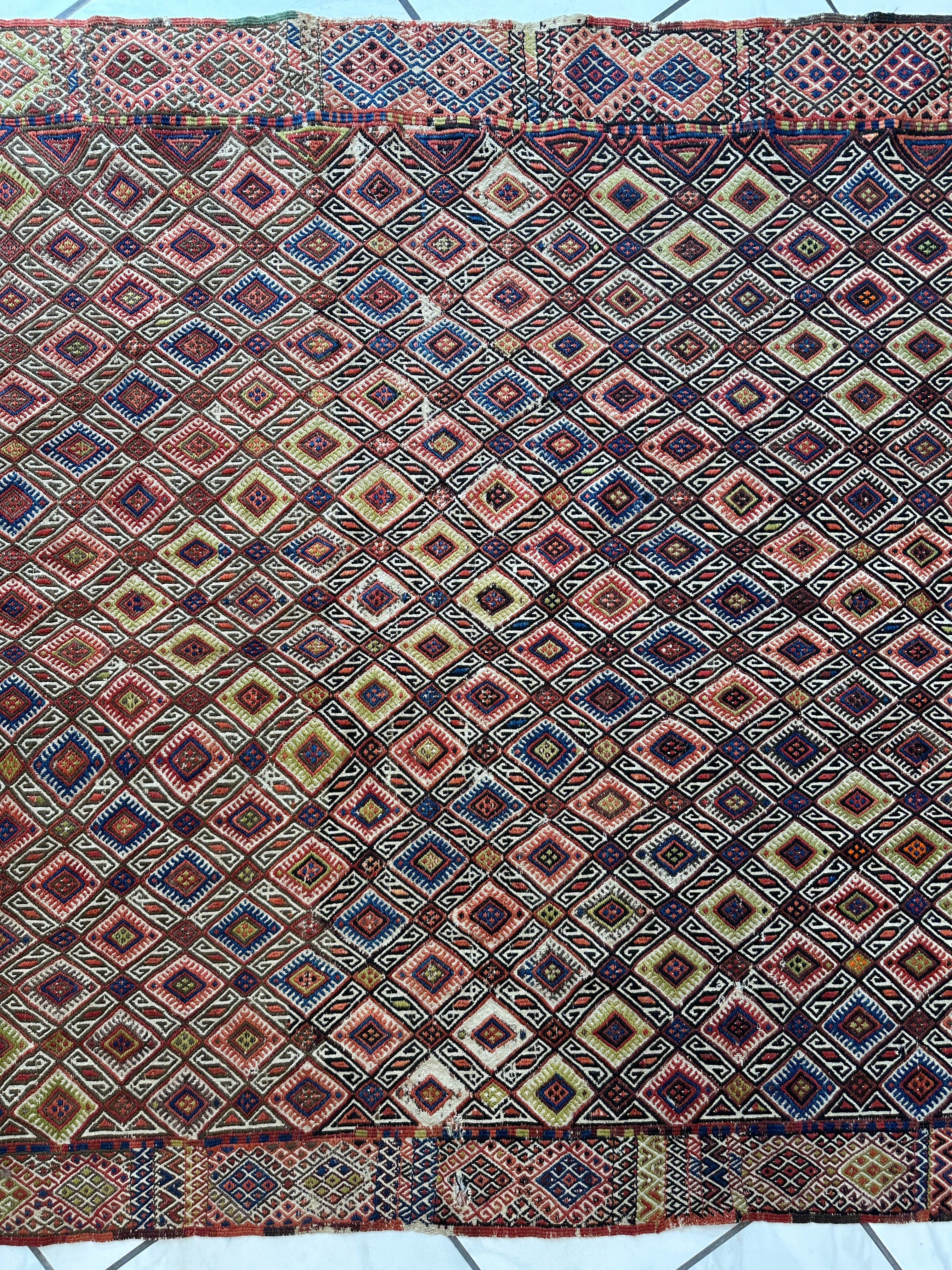 Antique Turkish Jajim Wool Rug 5’6” x 14’5”