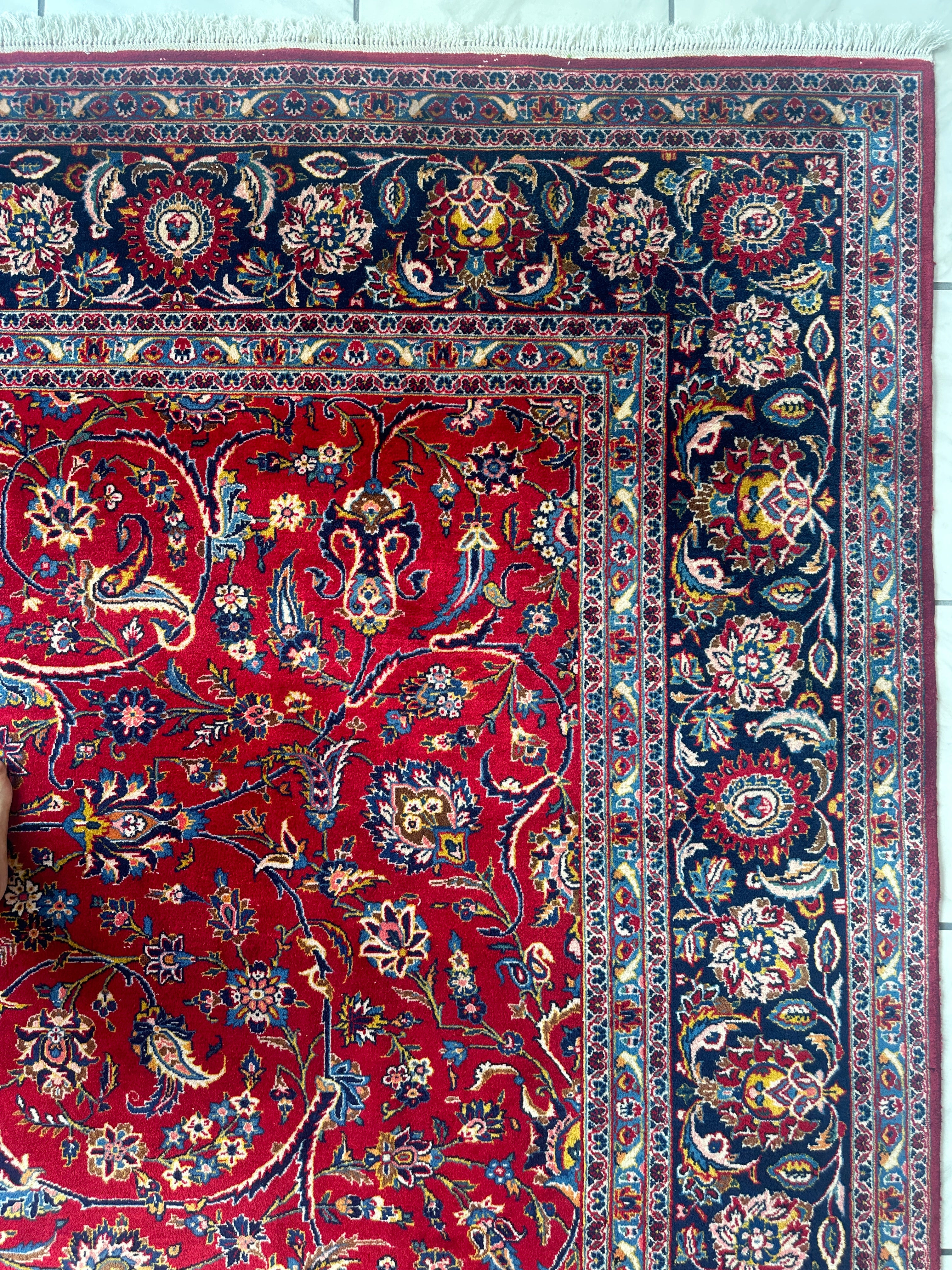 Incredible Persian Kashan All Over Wool Rug 10’2” x 14’