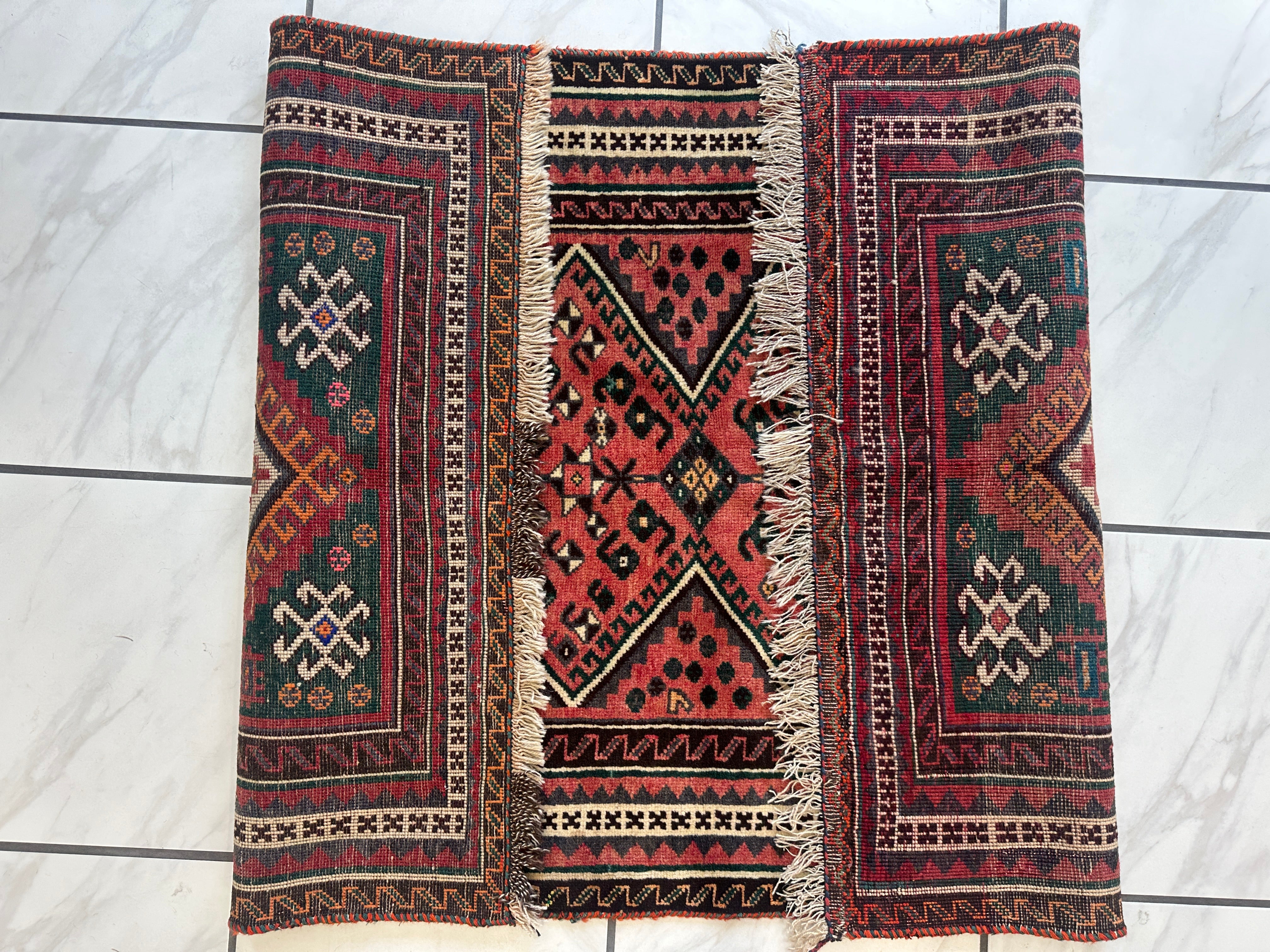 Vintage Persian Qashqai Wool on Wool Rug 3’8” x 6’