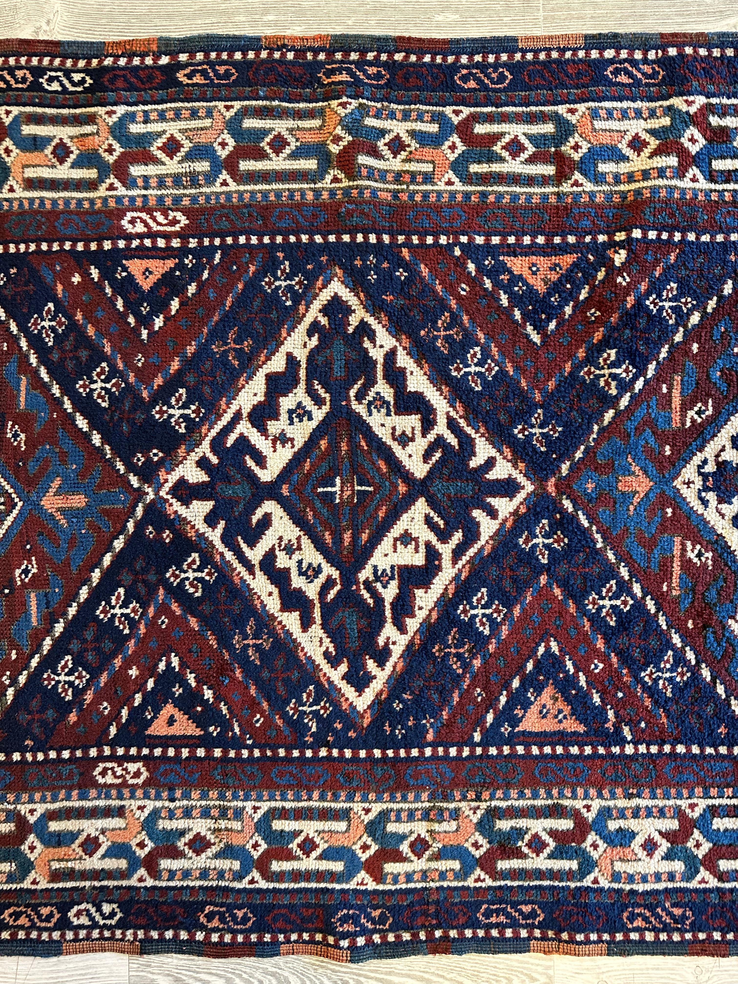 1920’s Antique Kurdish Rug 3’6”x6’3”