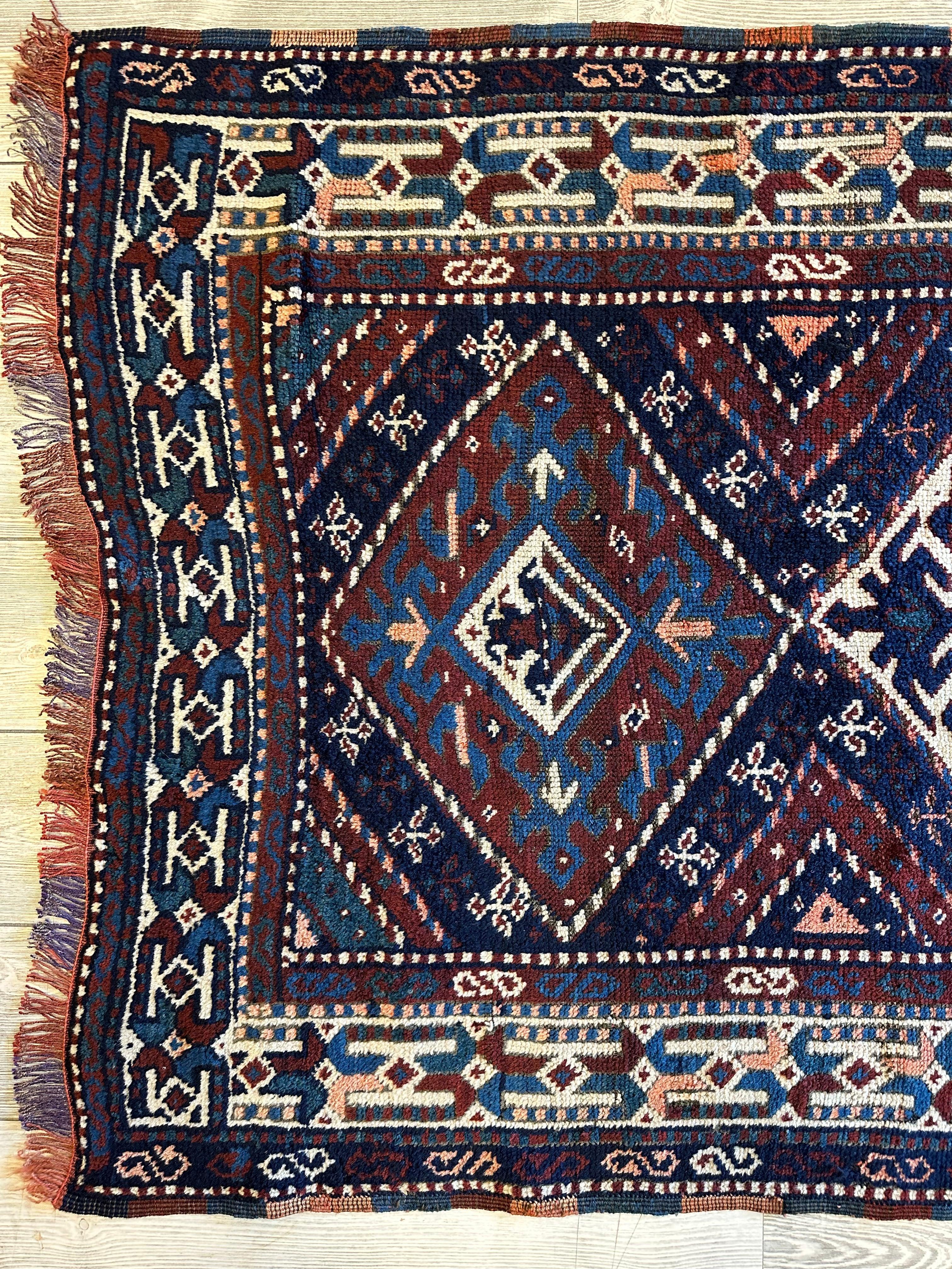 1920’s Antique Kurdish Rug 3’6”x6’3”