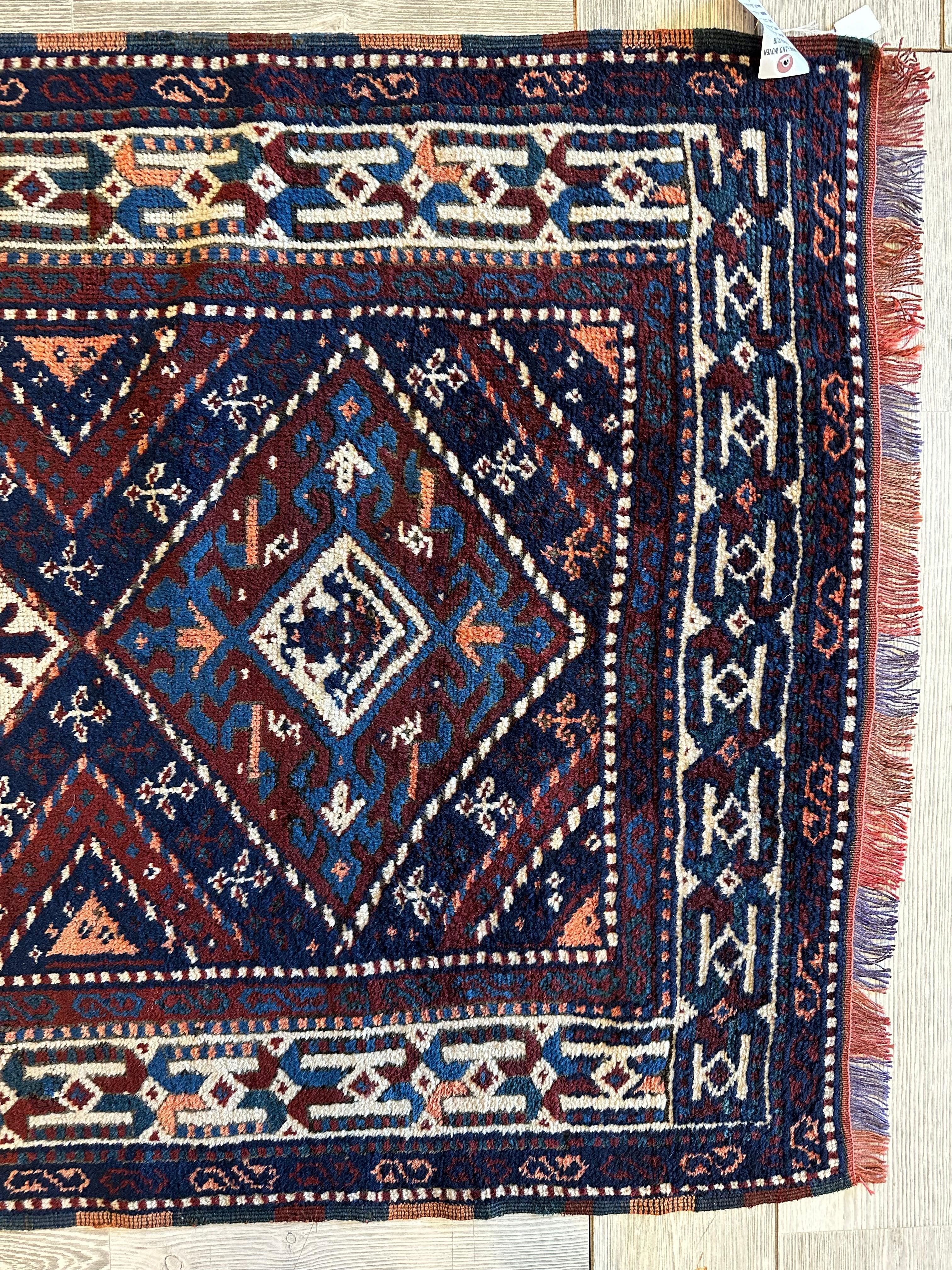 1920’s Antique Kurdish Rug 3’6”x6’3”