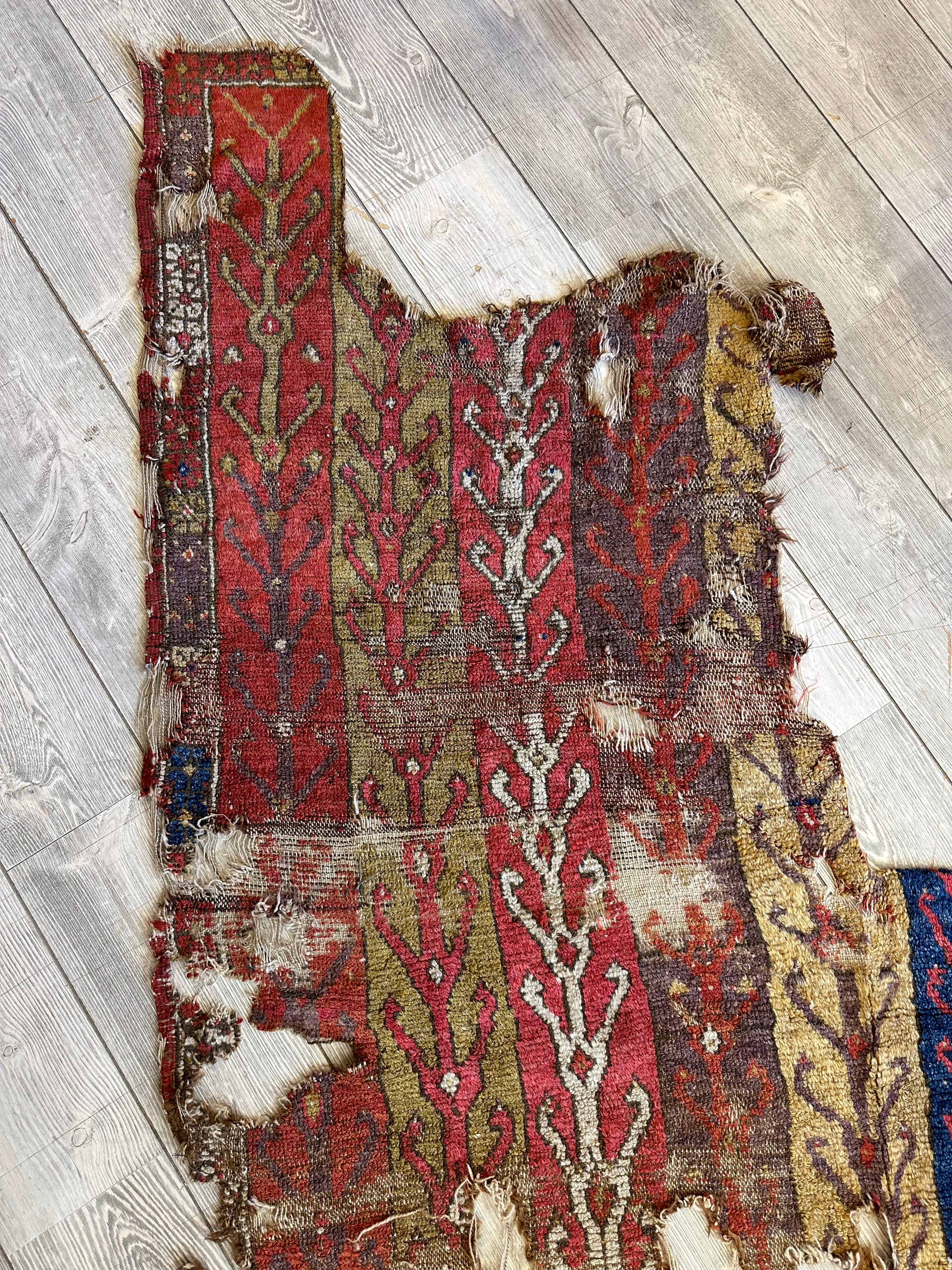 19th C Antique One Of A Kind Anatolian Rug Fragment Collector Special