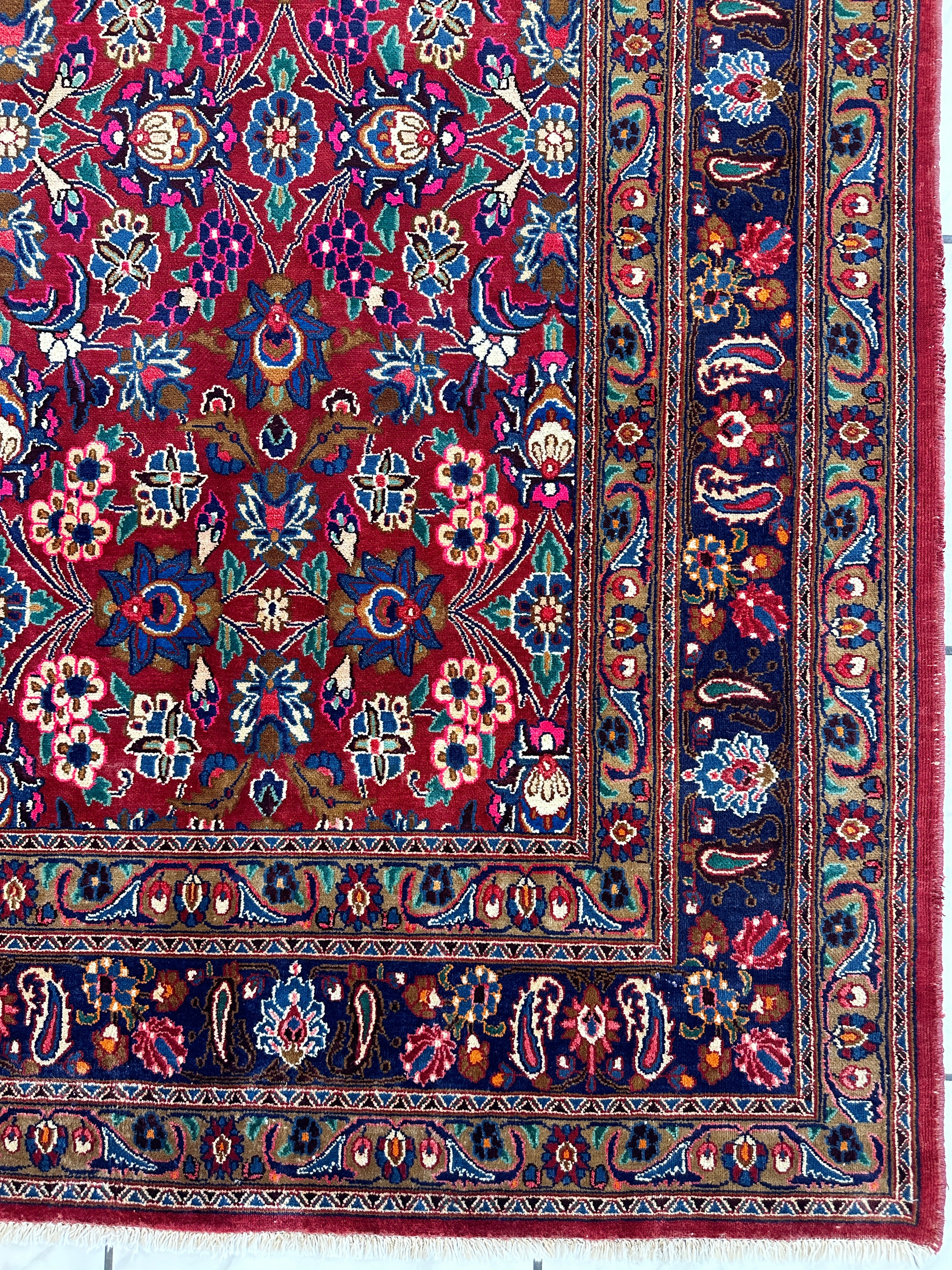 Persian Mashhad I Fine Allover Rug Wool 7 x 10