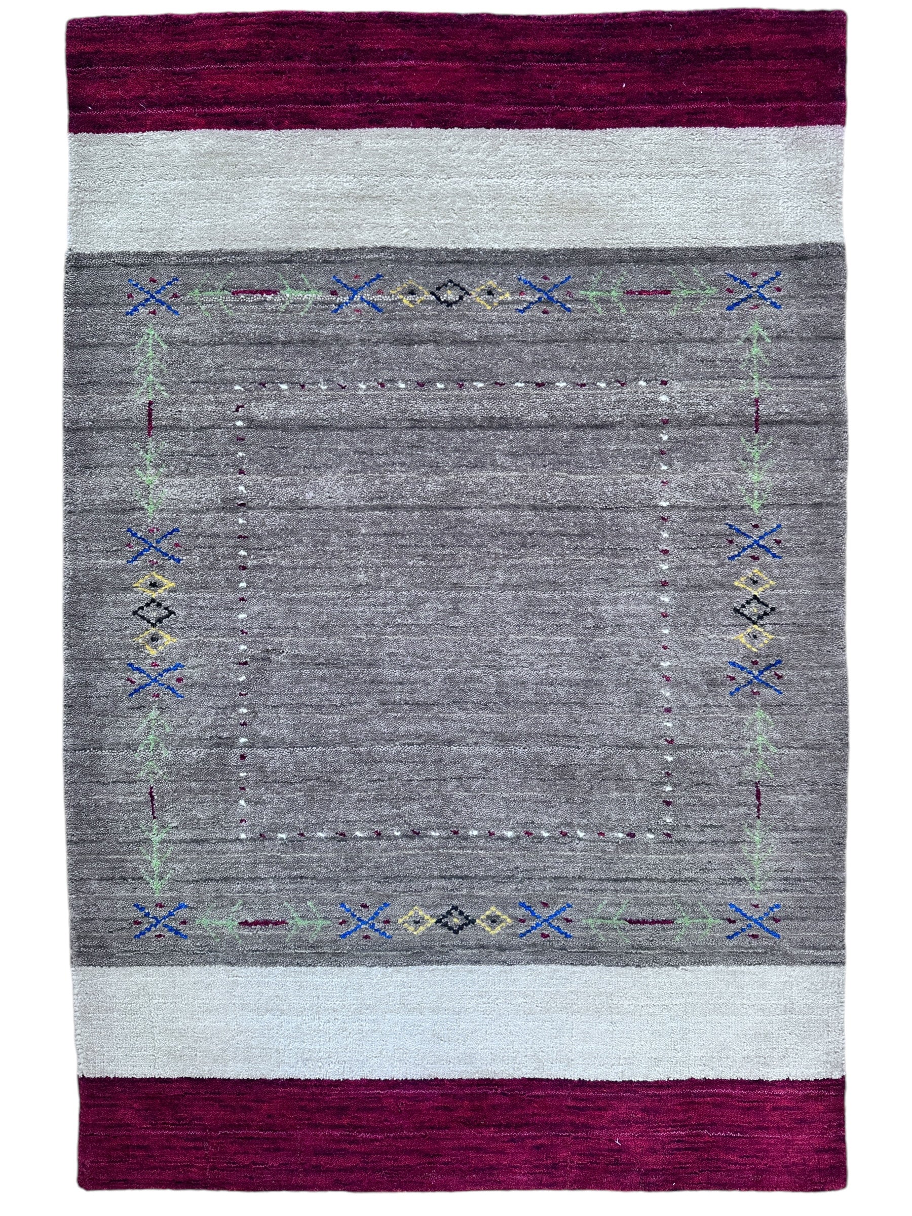 Hand-loomed Rectangle Abstract Rug 3’1” x 4’8”