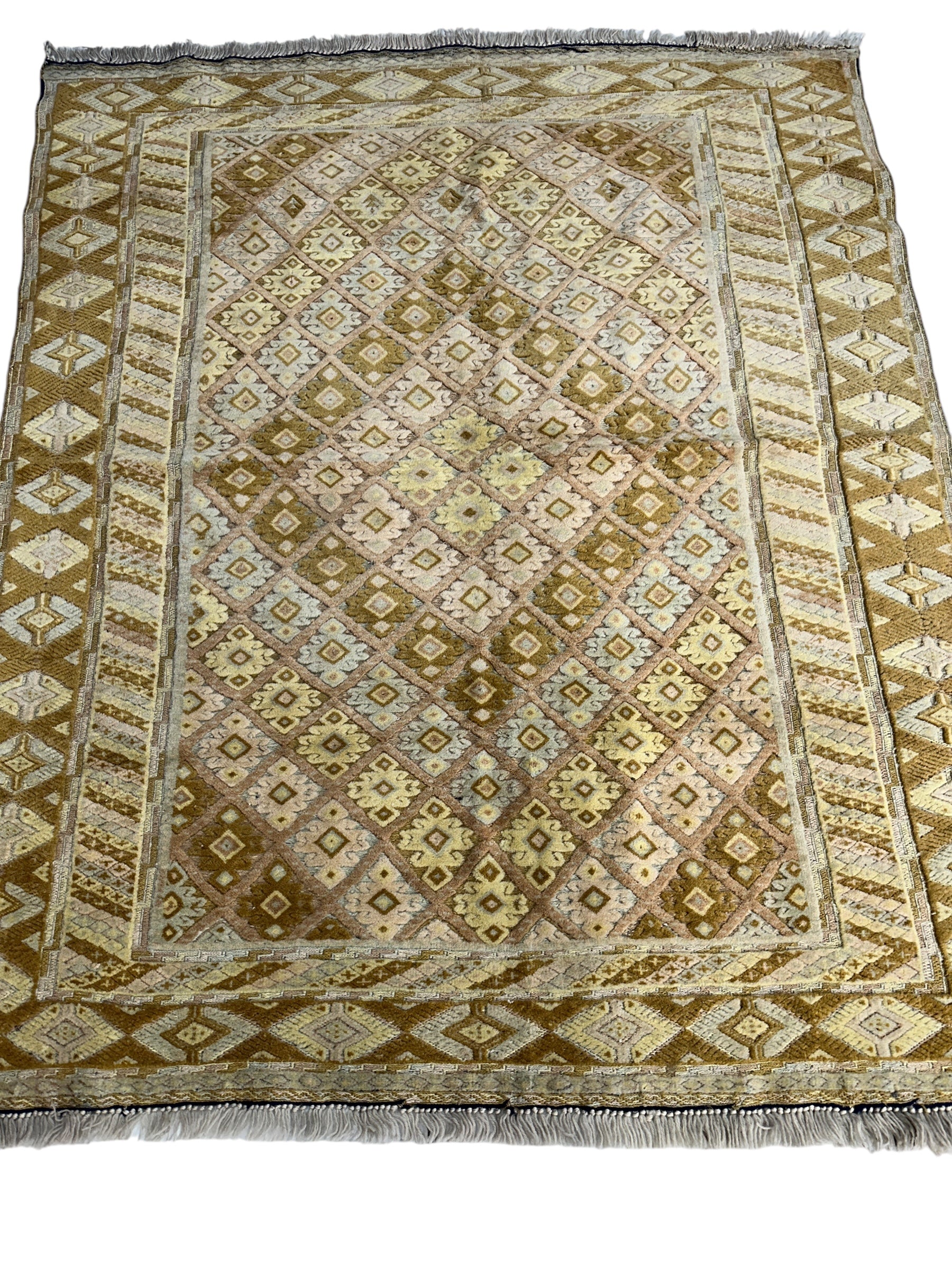 Hand-Knotted Afghani Nakhunak Wool Rug - 4' x 4'11"