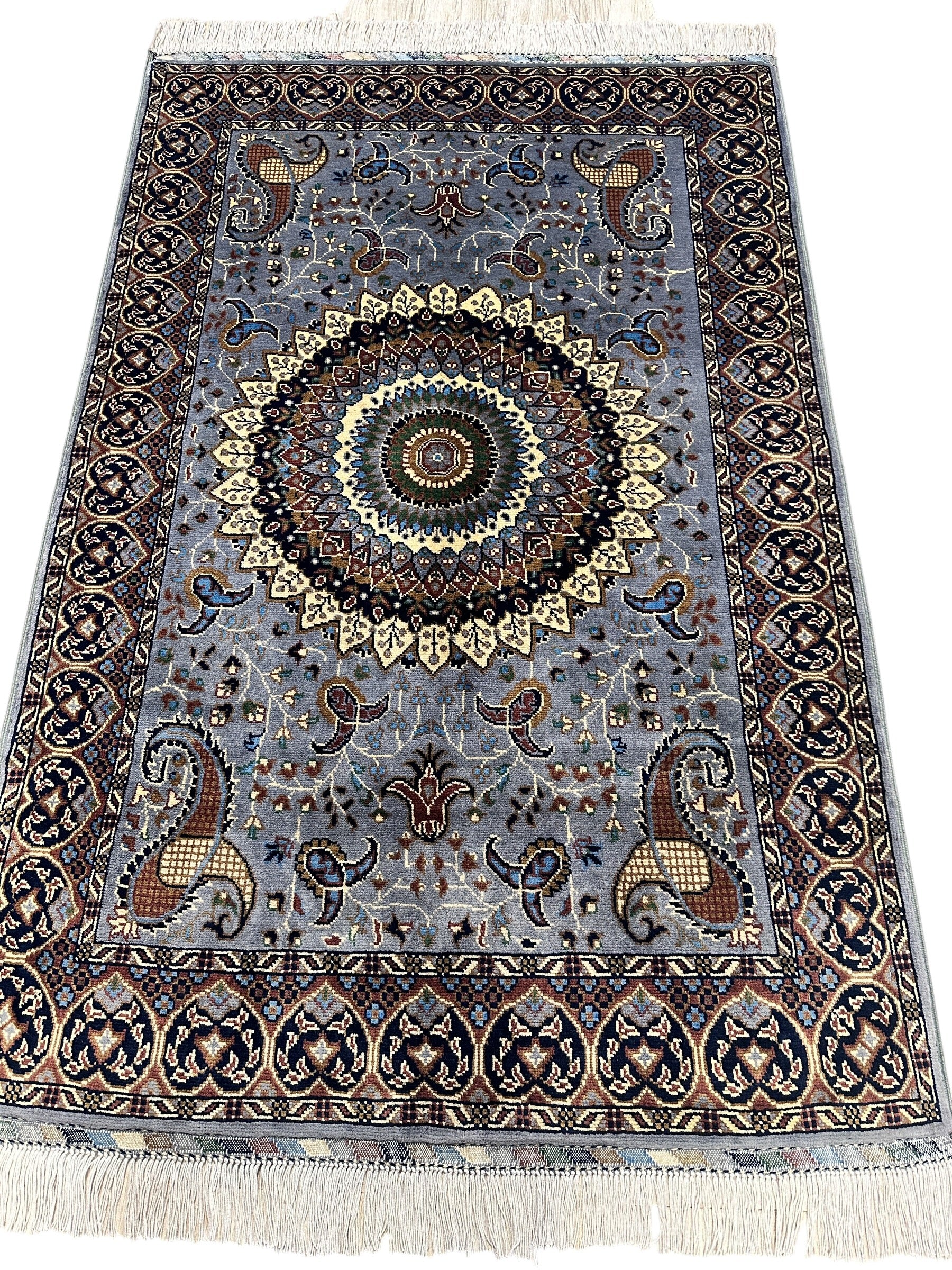 Hand-Knotted Parak Rug – Gray, 40” x 60” | Afghan Wool Rug