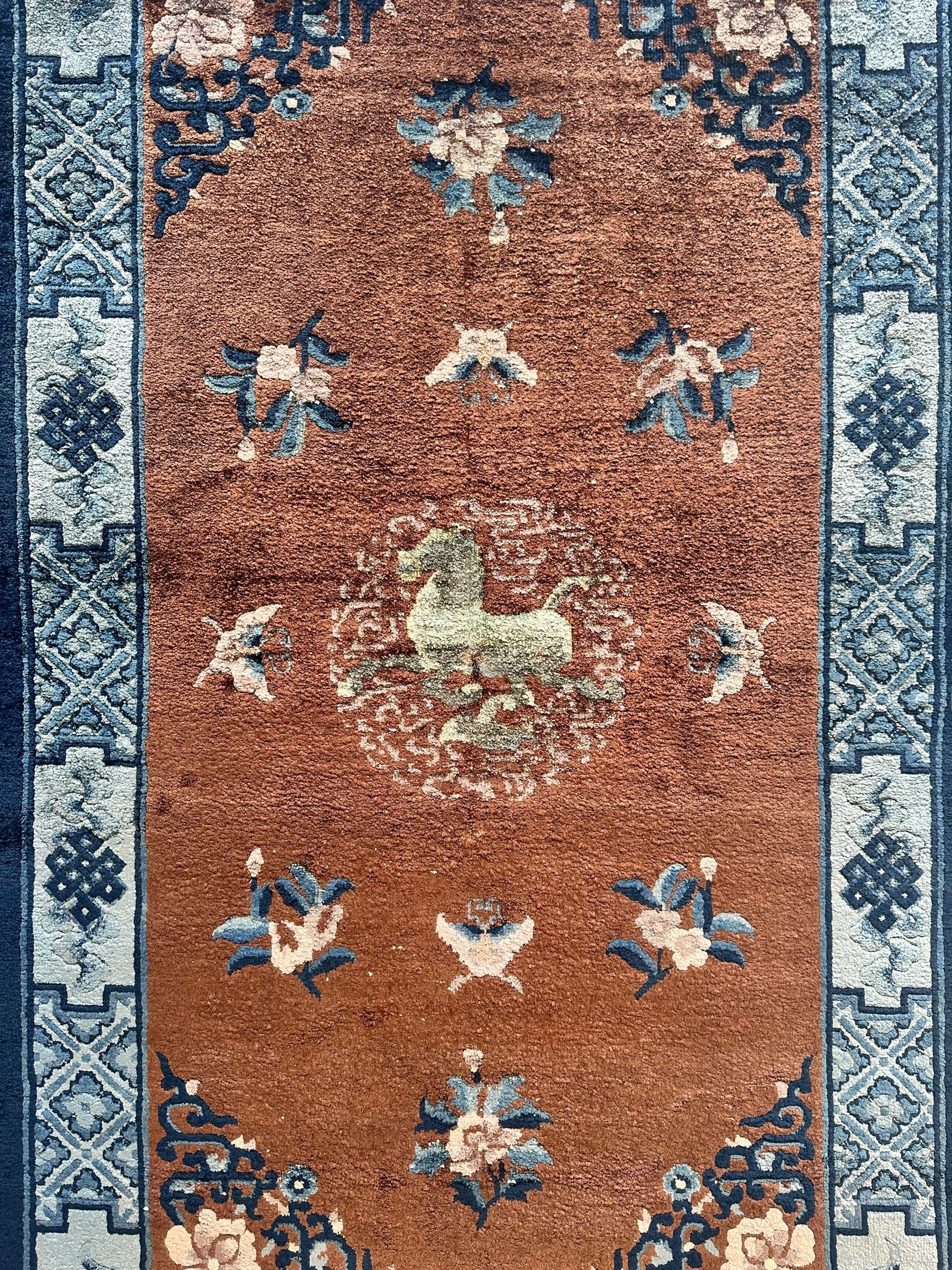 Hand-Knotted Chinese Silk Peking Rug – 3’ x 5’ – Luxurious Floral Design