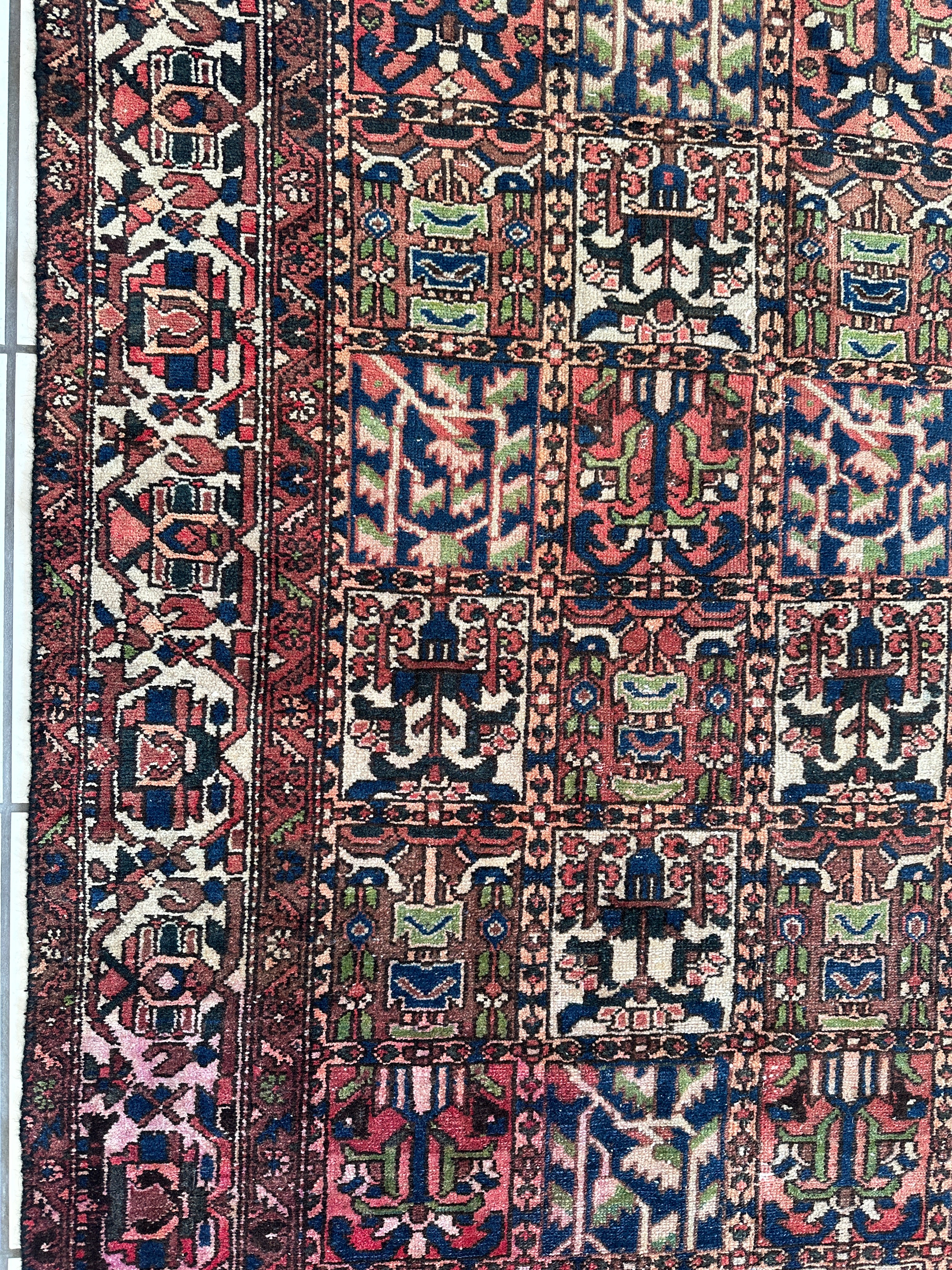 Antique Persian Bakhtiari Garden Design" aka "4 Seasons Rug" | 5’4” x 9’7”