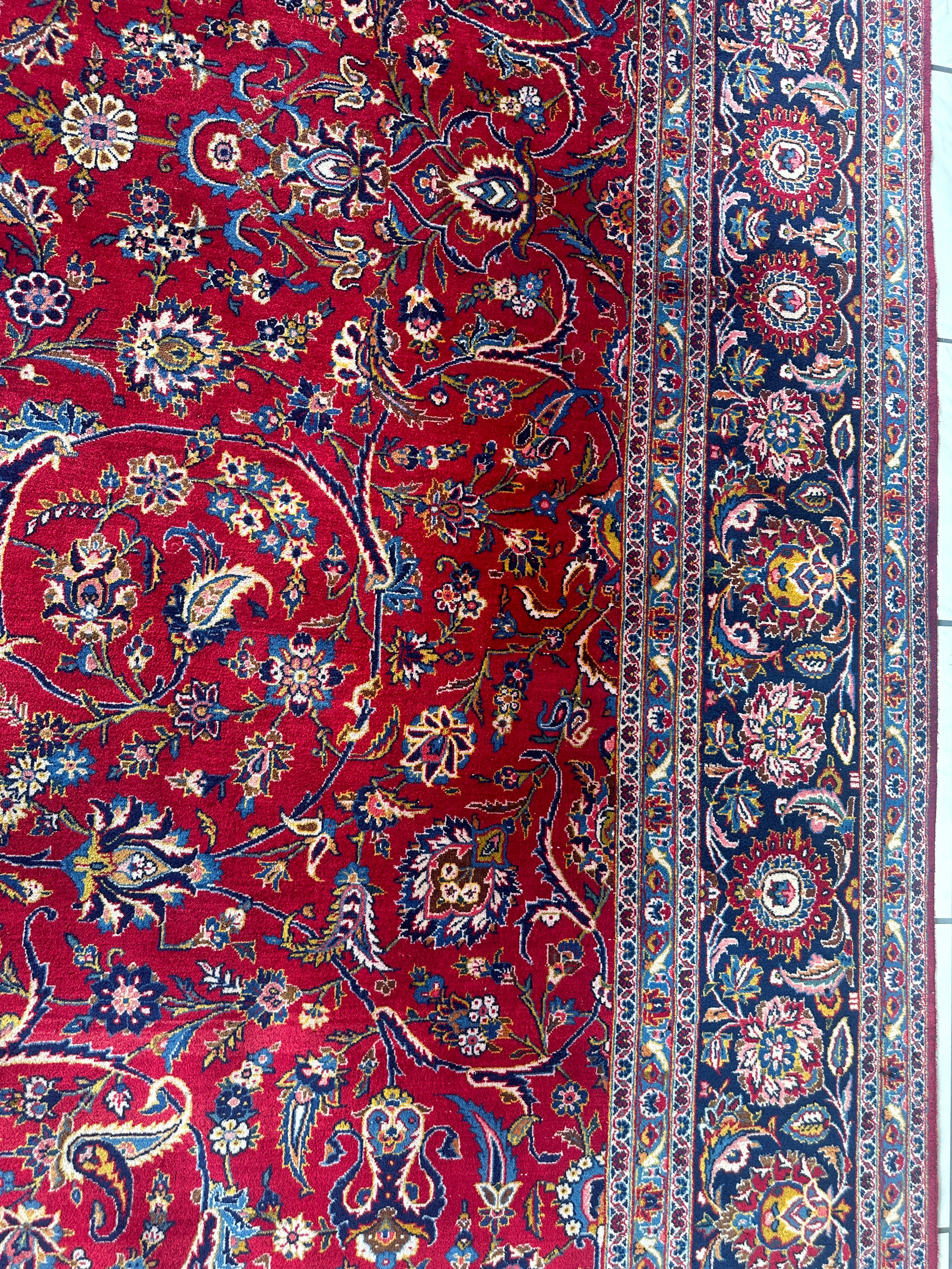 Incredible Persian Kashan All Over Wool Rug 10’2” x 14’