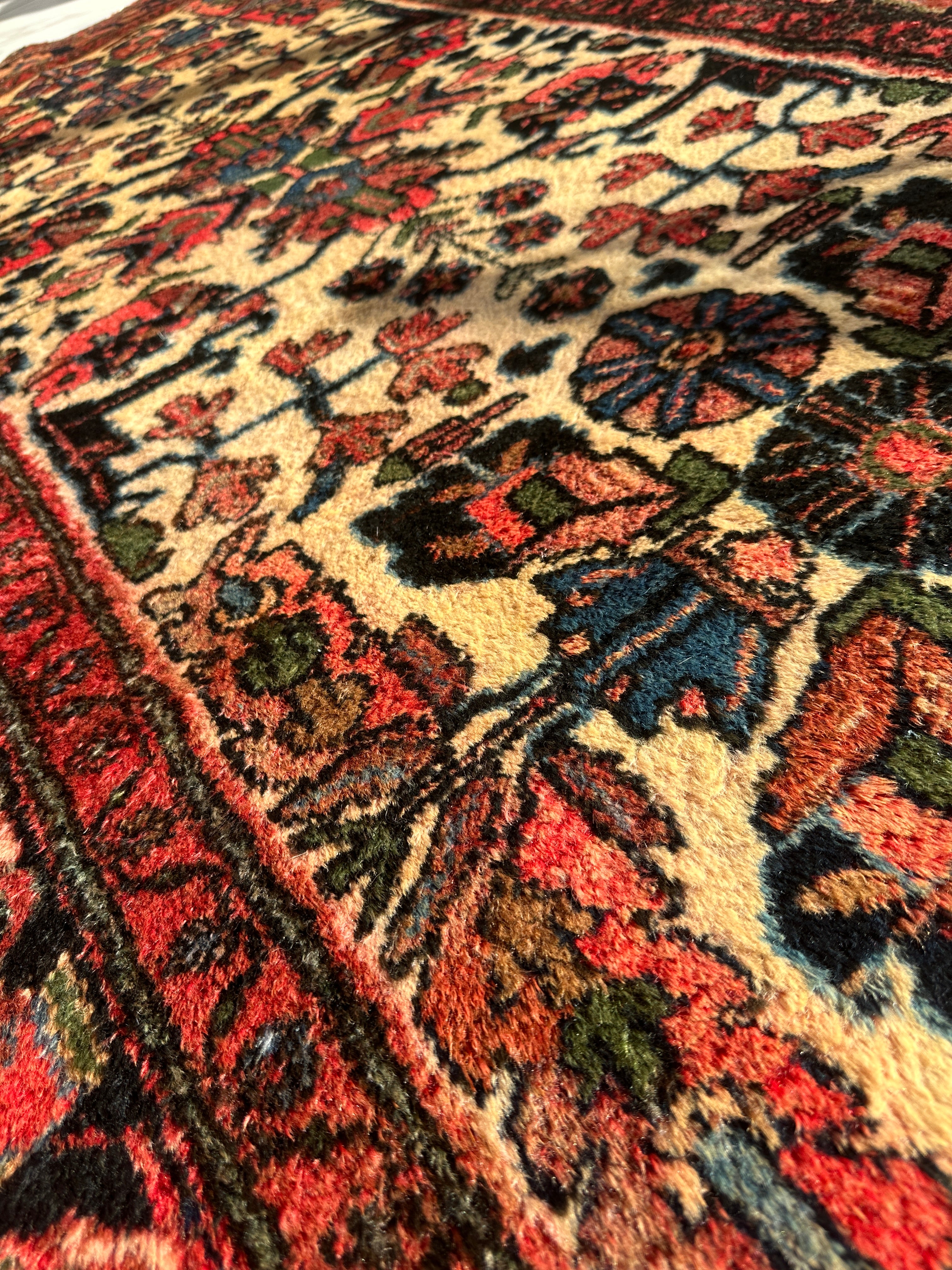 Hand-knotted Persian Hamadan wool Rug 3’9” x 6’10”