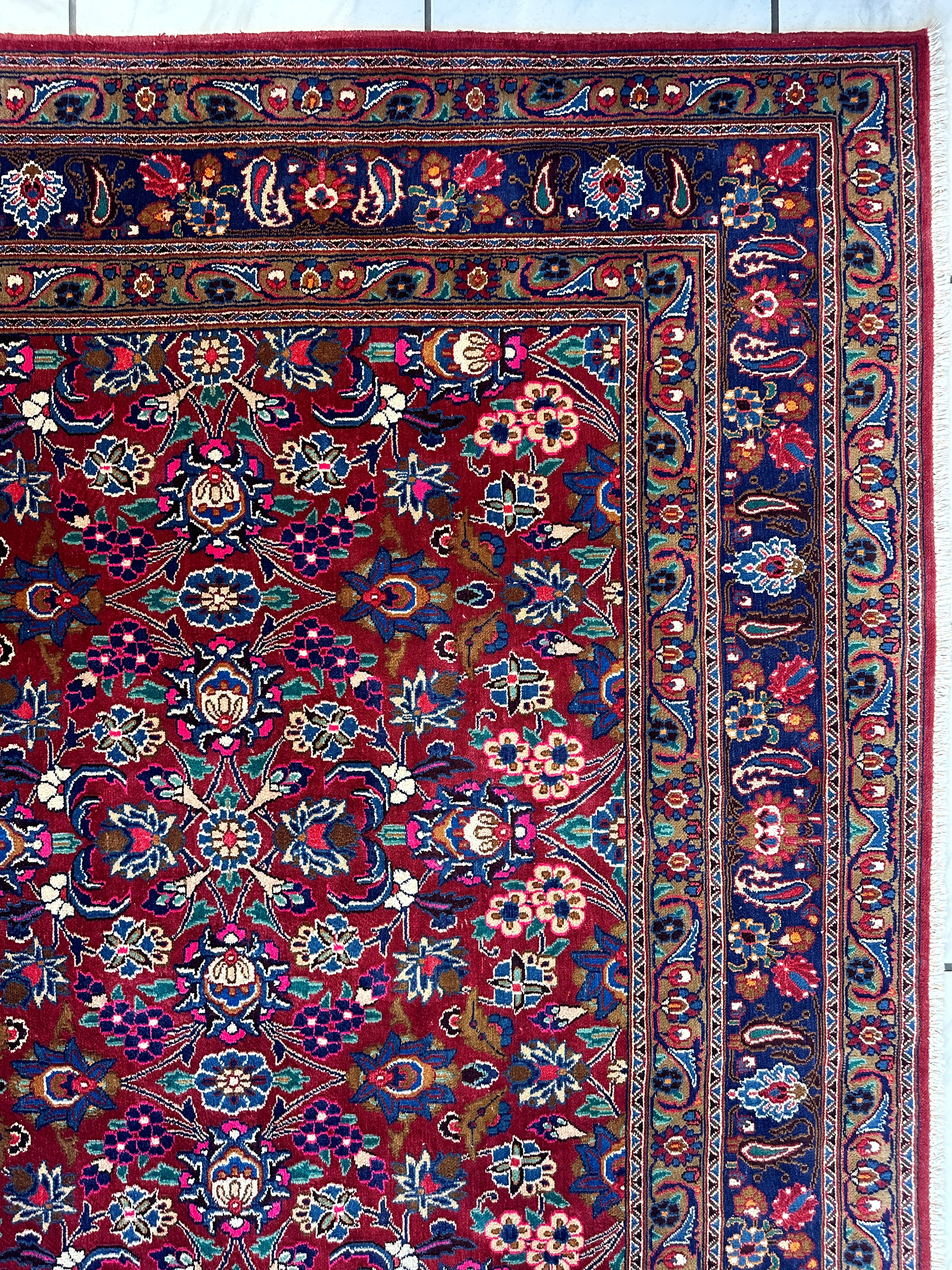 Persian Mashhad I Fine Allover Rug Wool 7 x 10