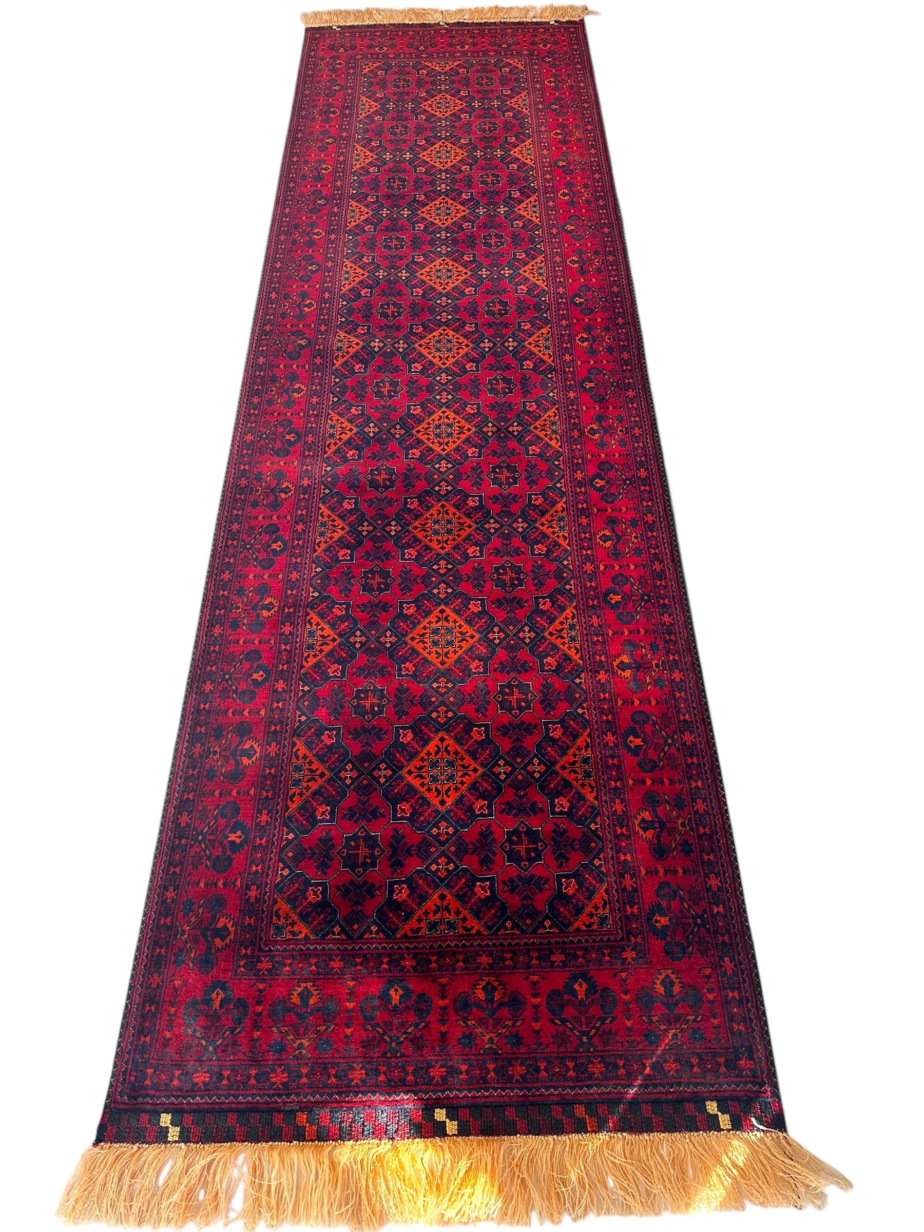 Afghani Fine Knots Bukhara Runner 2’10” x 9’10”