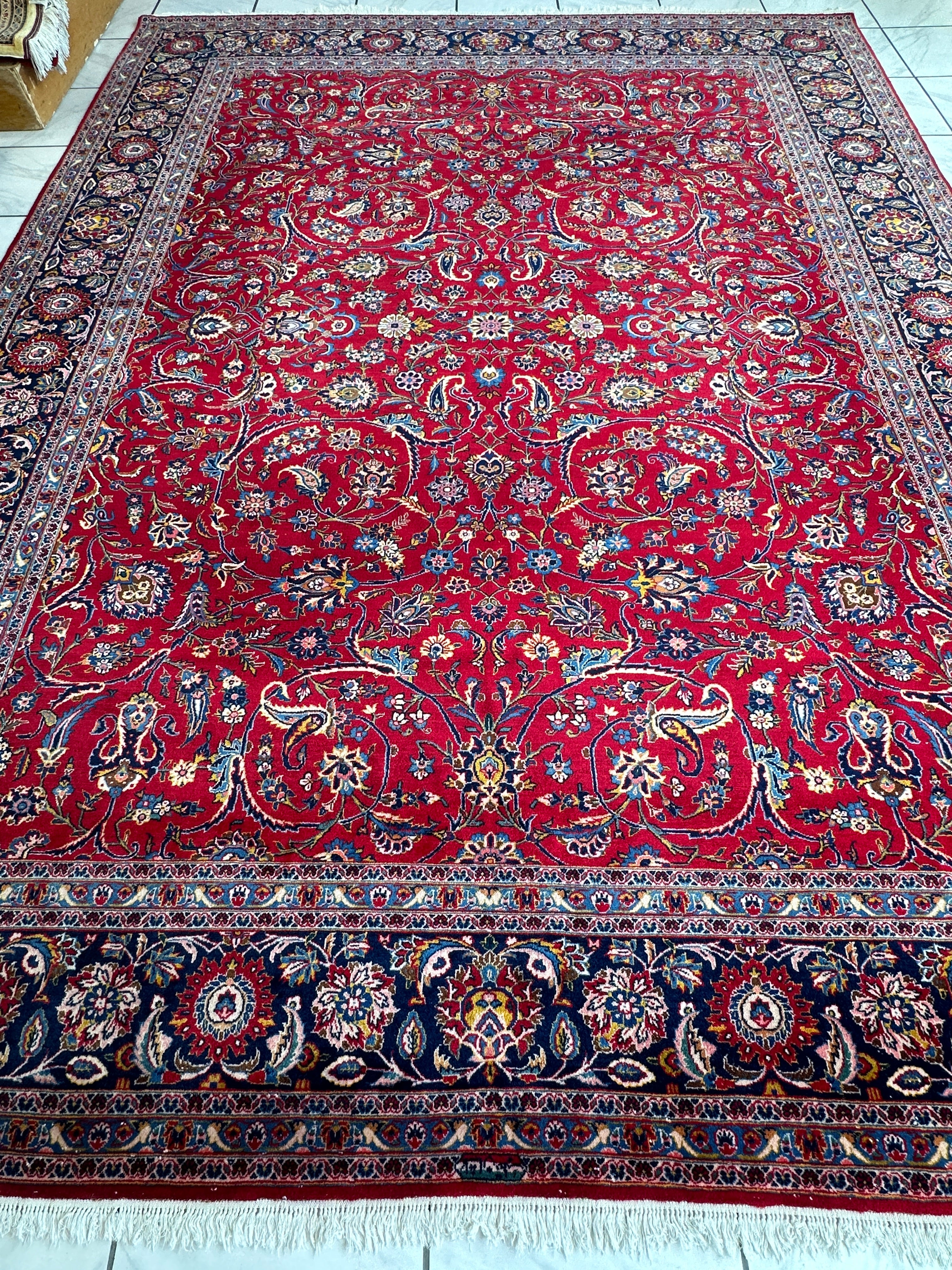 Incredible Persian Kashan All Over Wool Rug 10’2” x 14’