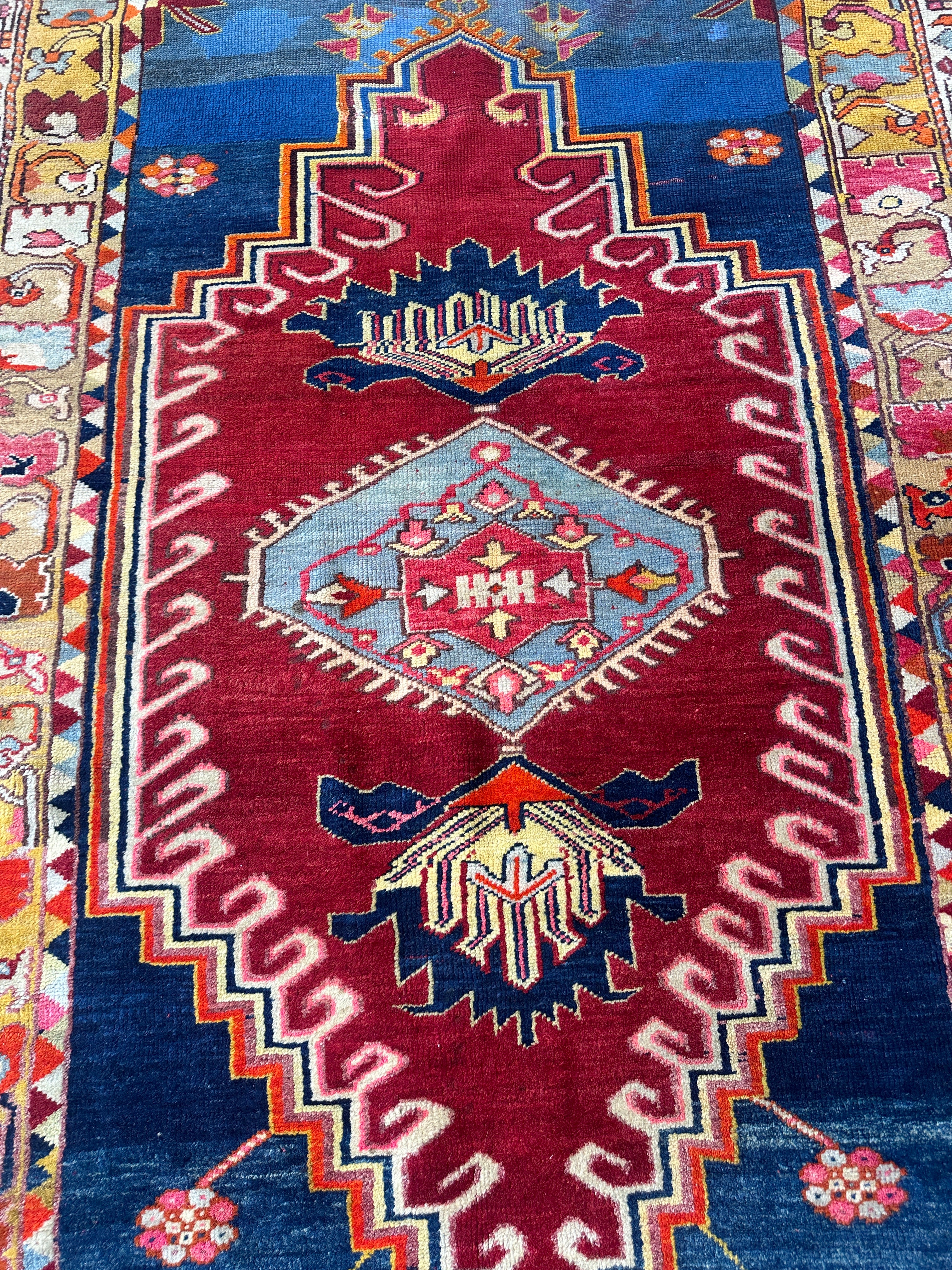 Antique Turkish Malas Wool on Wool Rug 4’2” x 6’