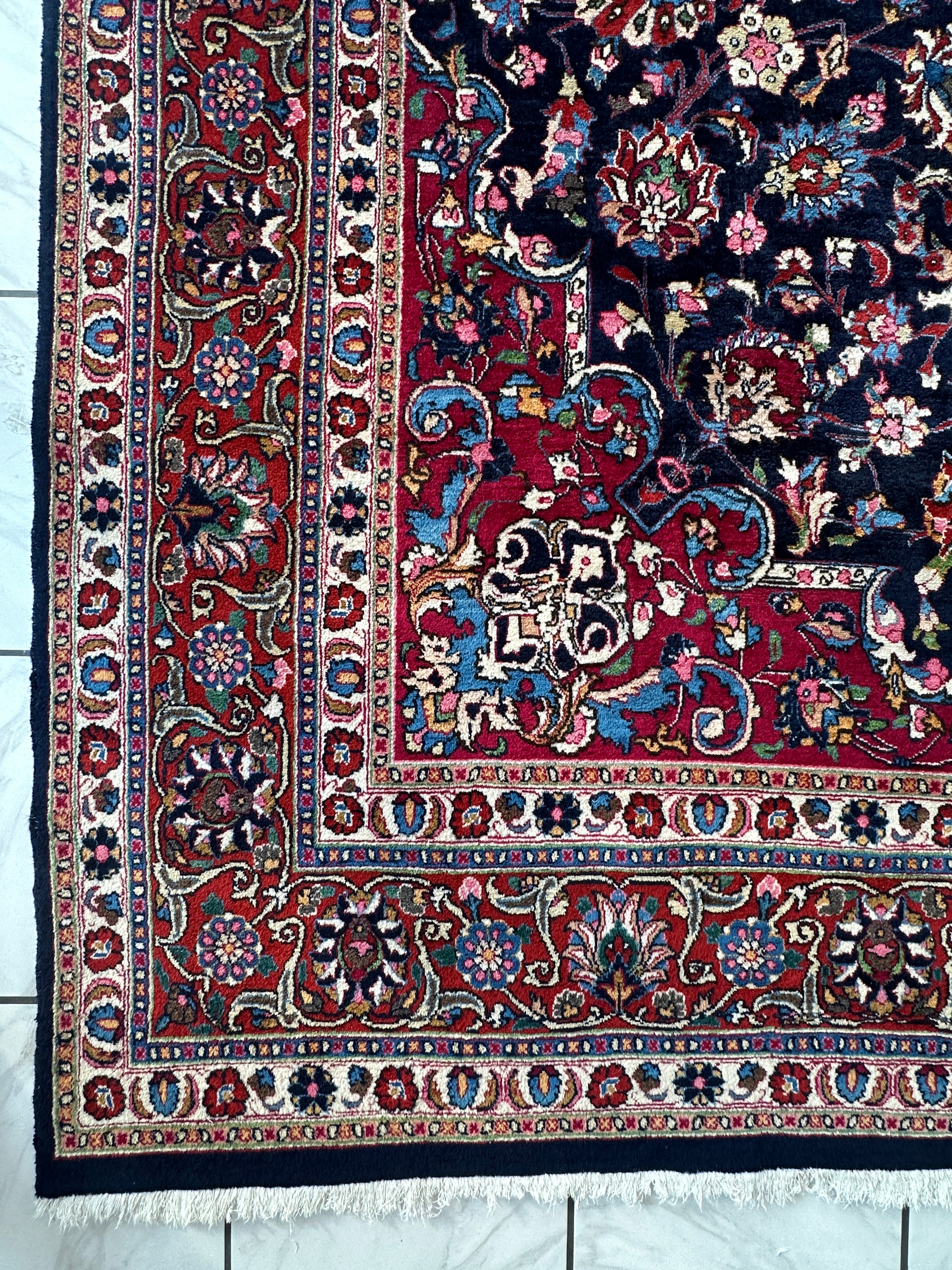 Persian Mashhad Hand Knotted Wool Area Rug 9’9” x 13’3”