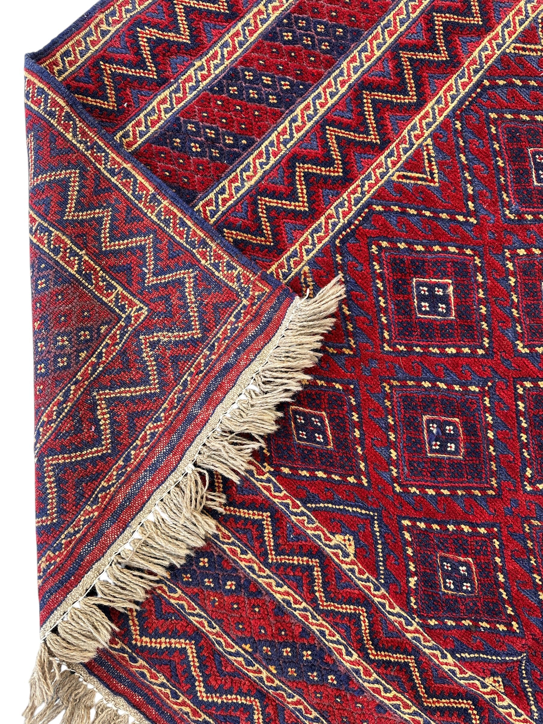 Hand-knotted Afghani Meshwani Wool Rug I Nakhunak Herati 5’1” x 6’3”