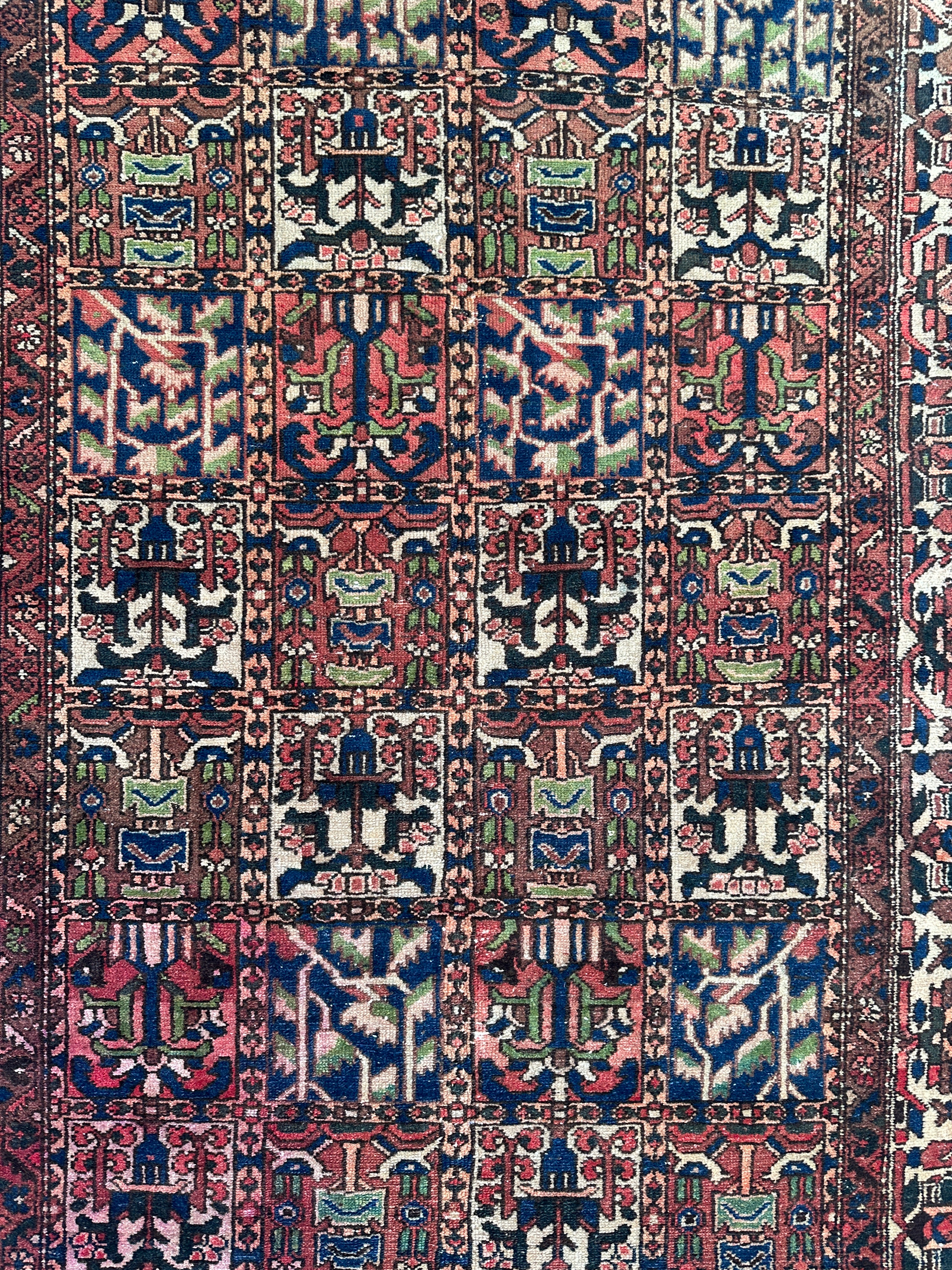 Antique Persian Bakhtiari Garden Design" aka "4 Seasons Rug" | 5’4” x 9’7”