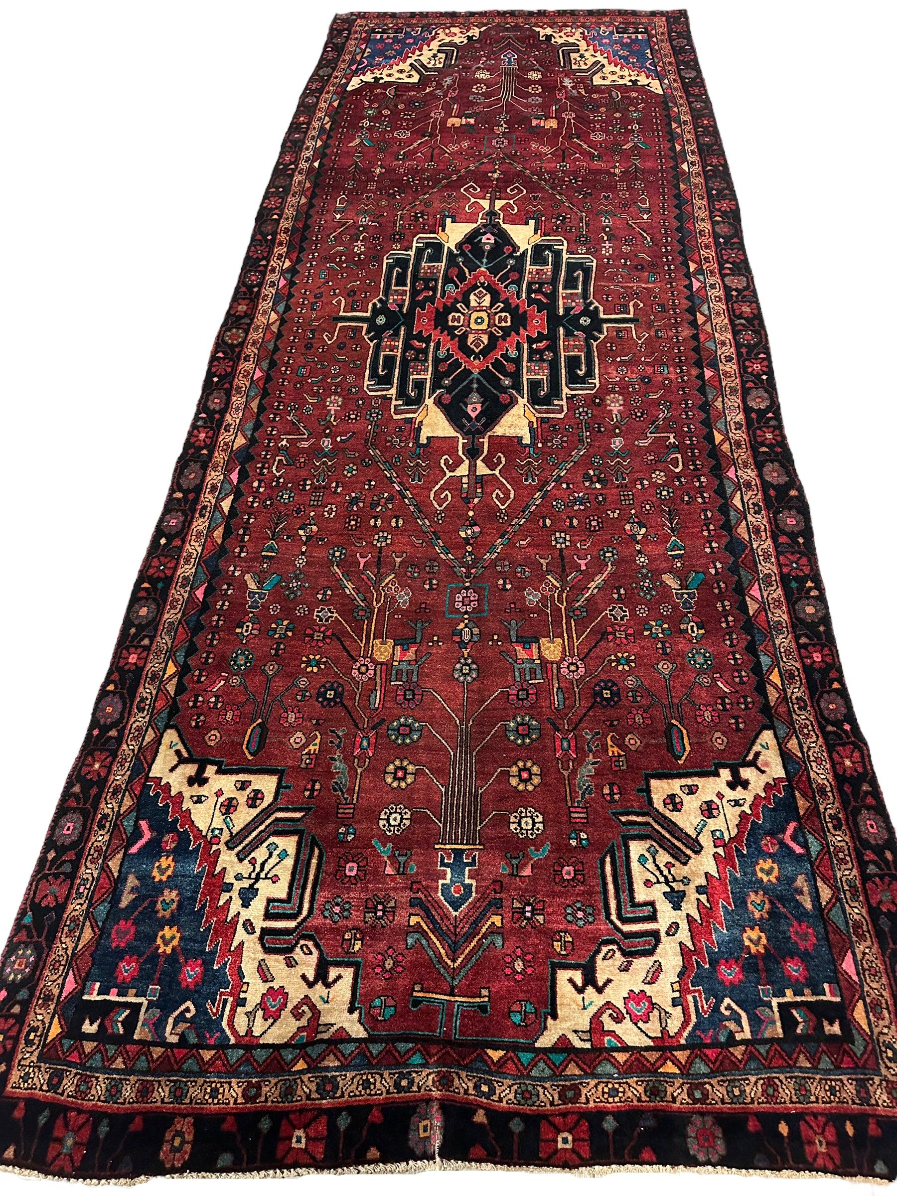 4'2” x 11’4” Hand Knotted Farahan Persian Wool Runner Rug