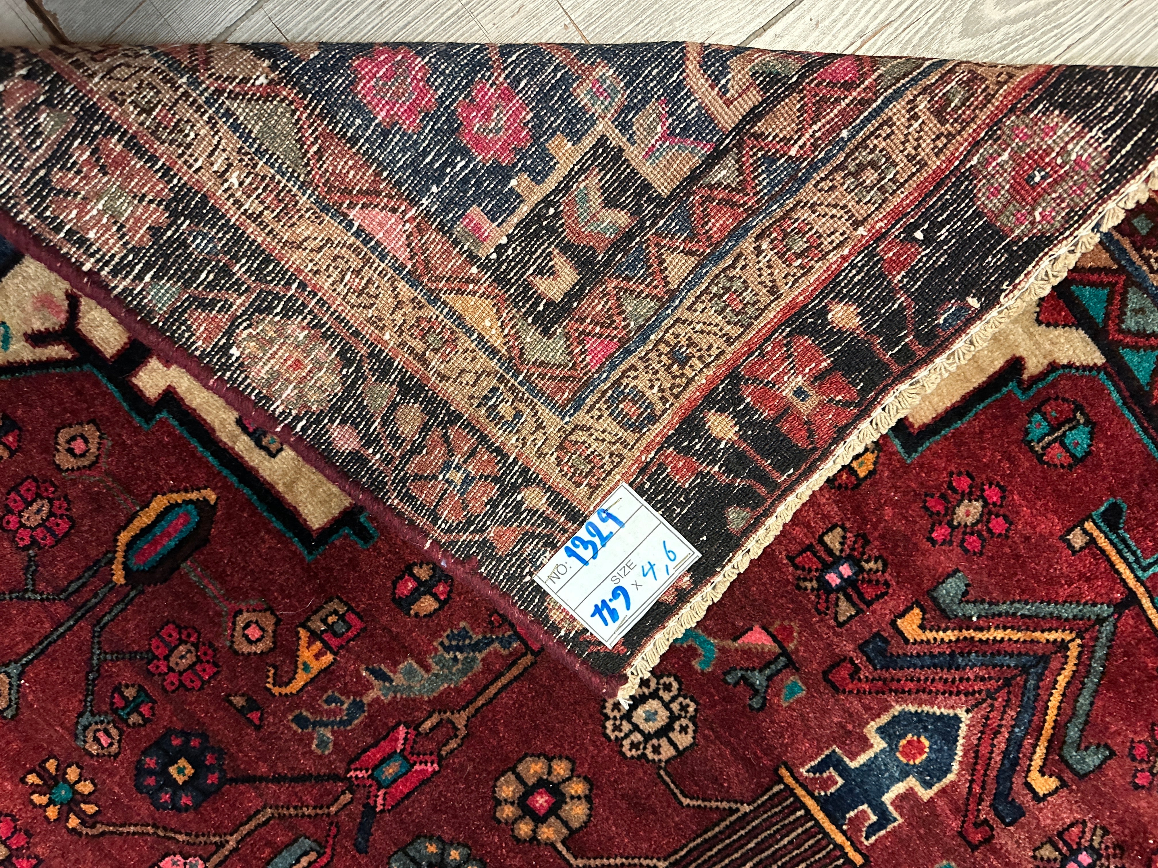 4'2” x 11’4” Hand Knotted Farahan Persian Wool Runner Rug