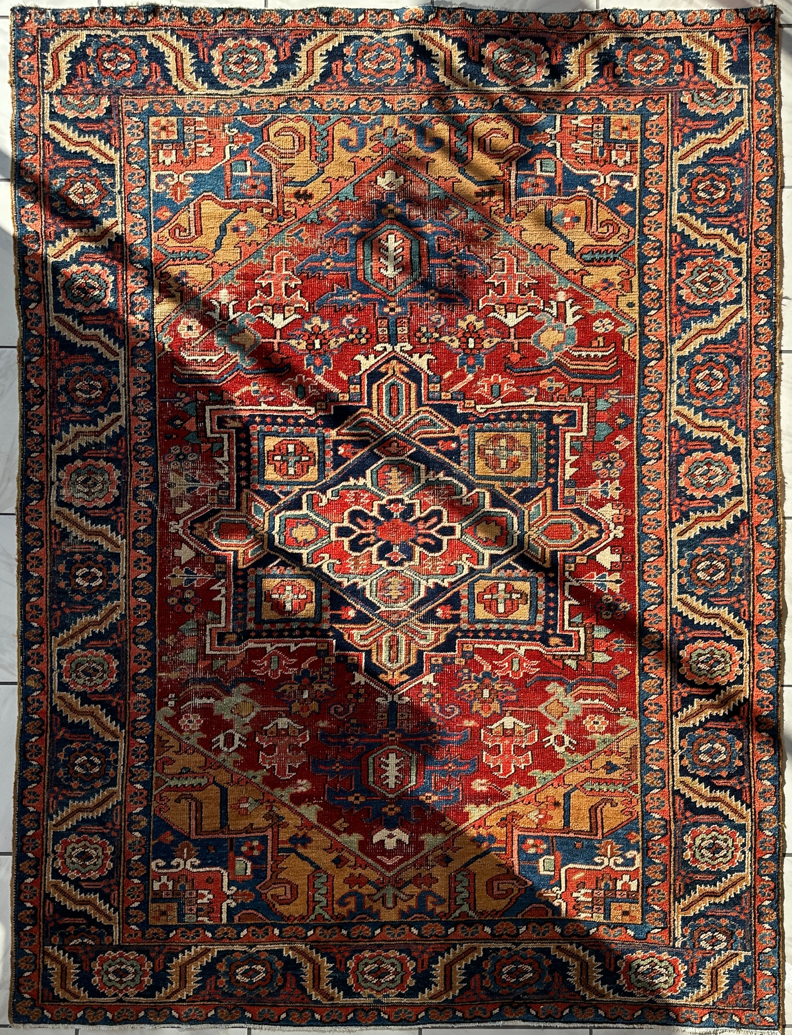 Antique Persian Herize Area Rug 6’10” x 9’1”