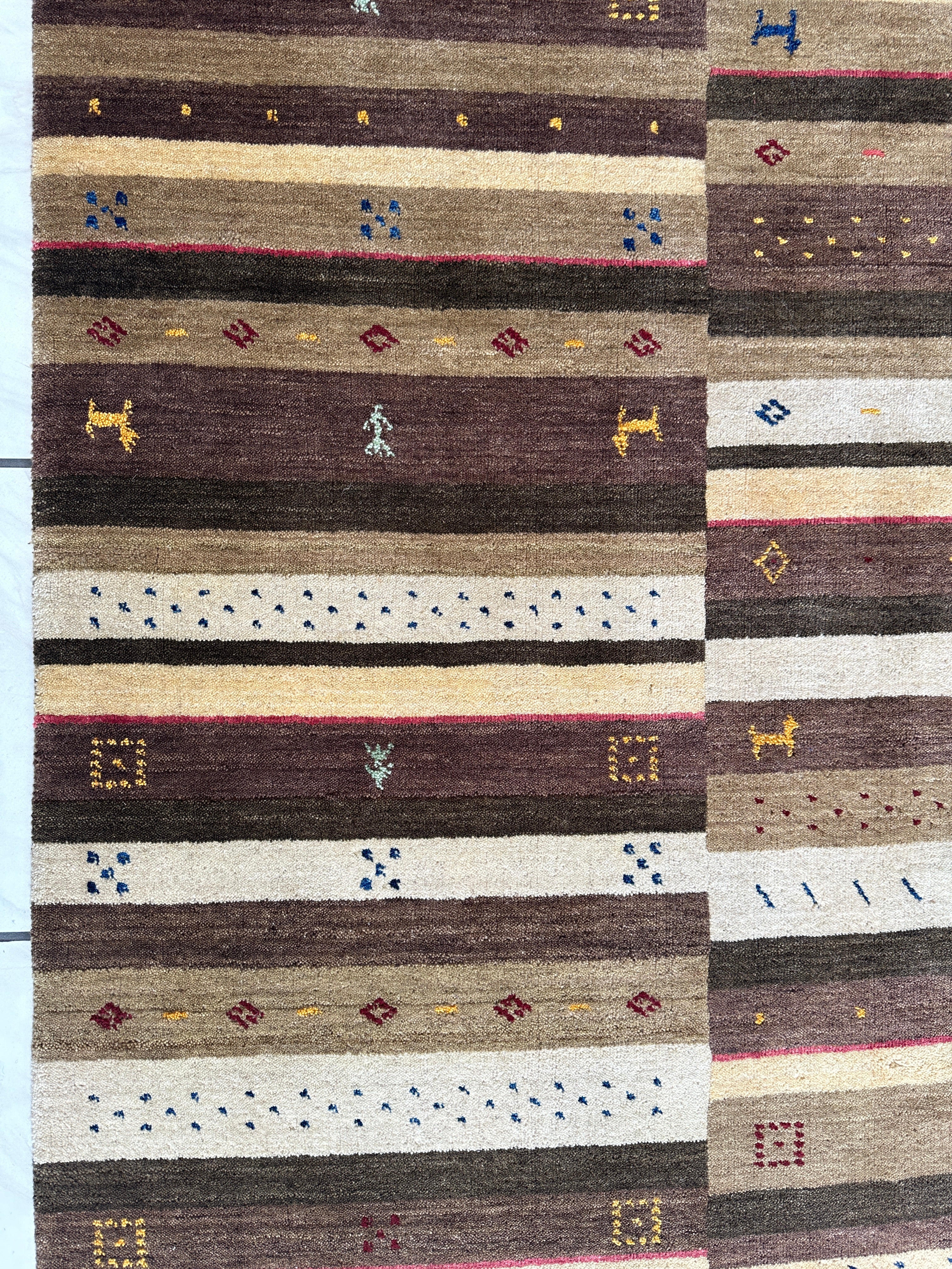 Hand-Woven Indo-Gabbeh Rug 5’4” x 7’10”