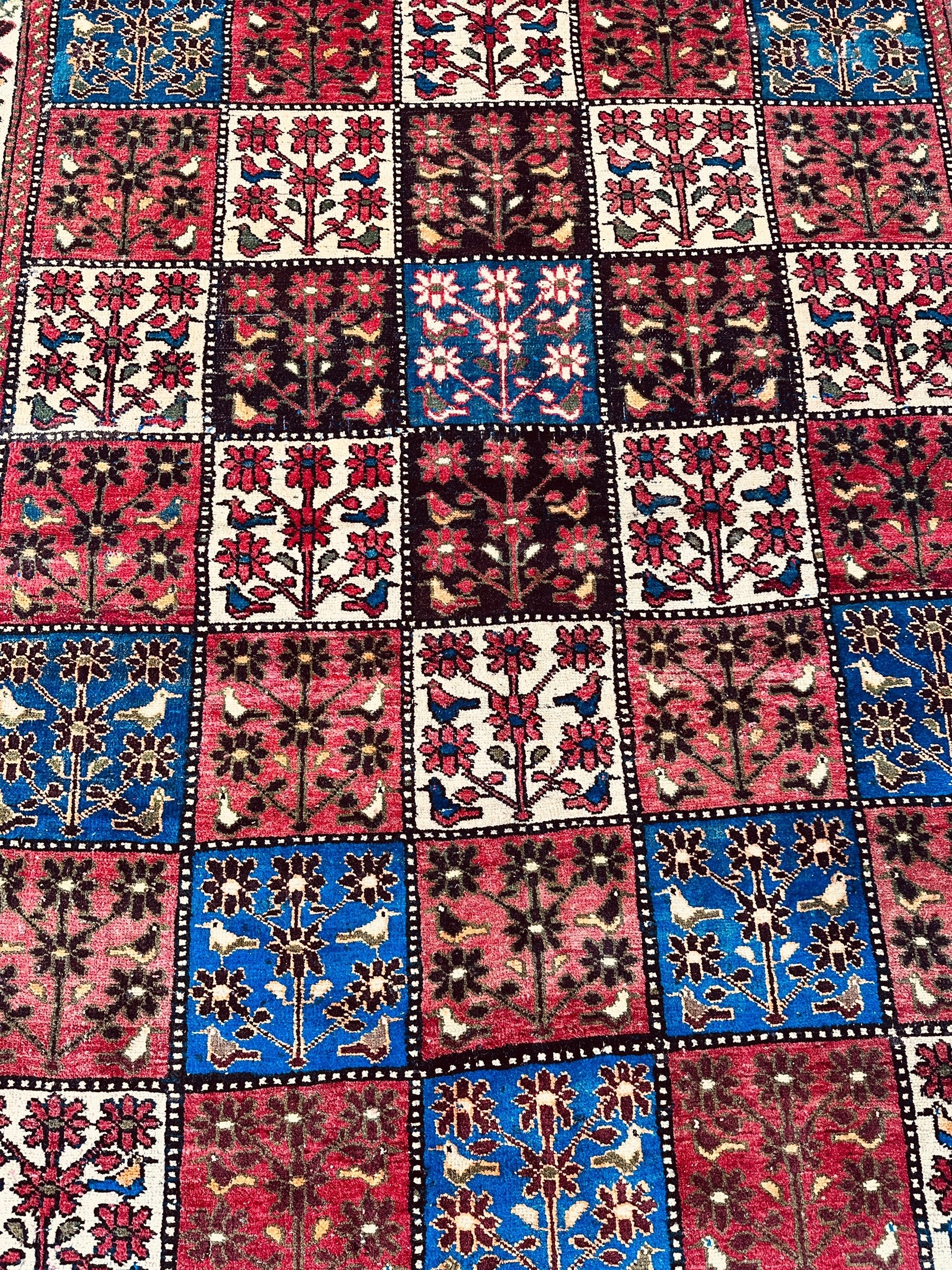 Vintage Persian Bakhtiari Garden Design" aka "4 Seasons Rug" | 6’3” x 9’