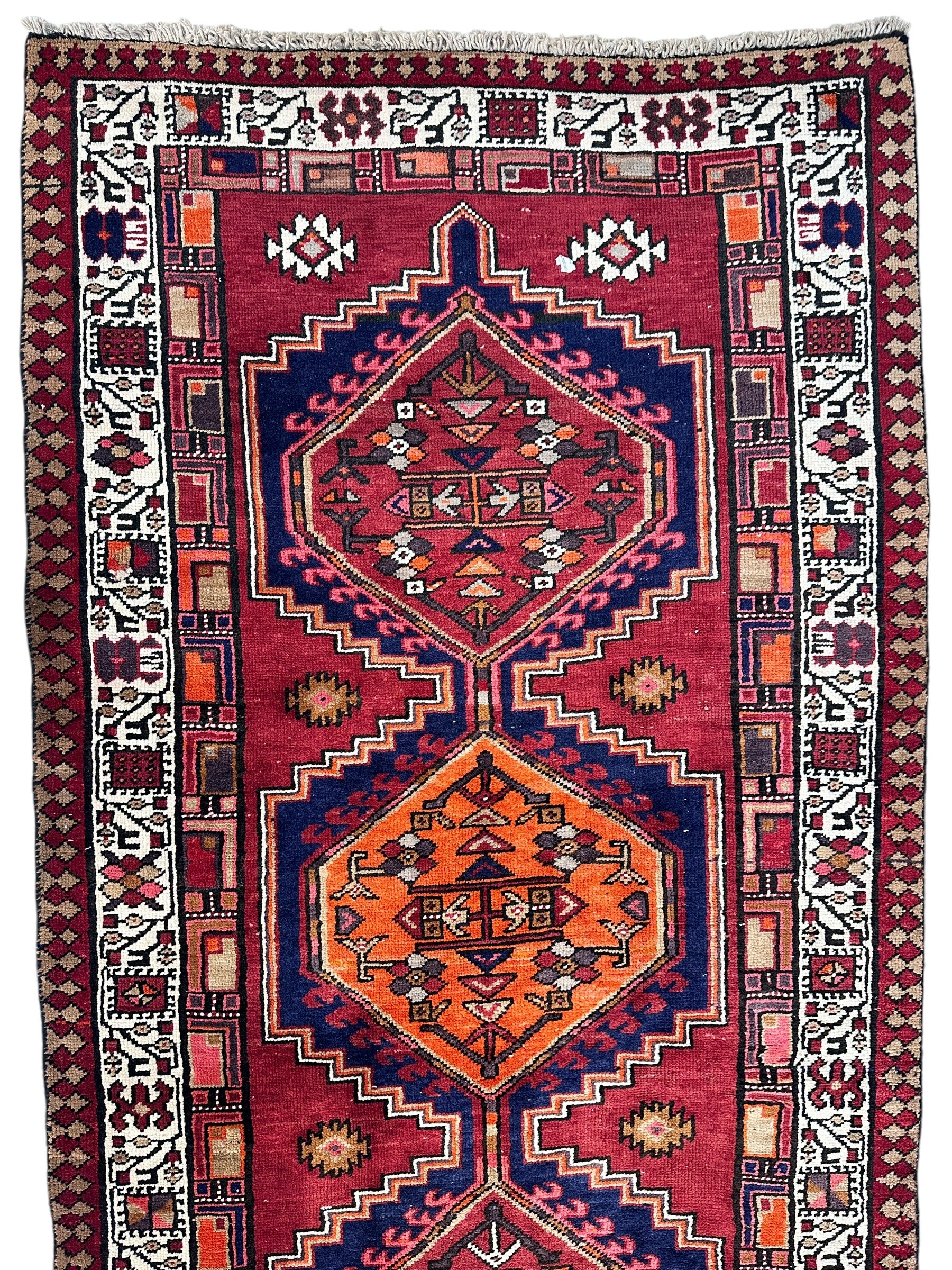 Vintage Persian Sarab Wool Runner Rug 3’4 x 10’7”