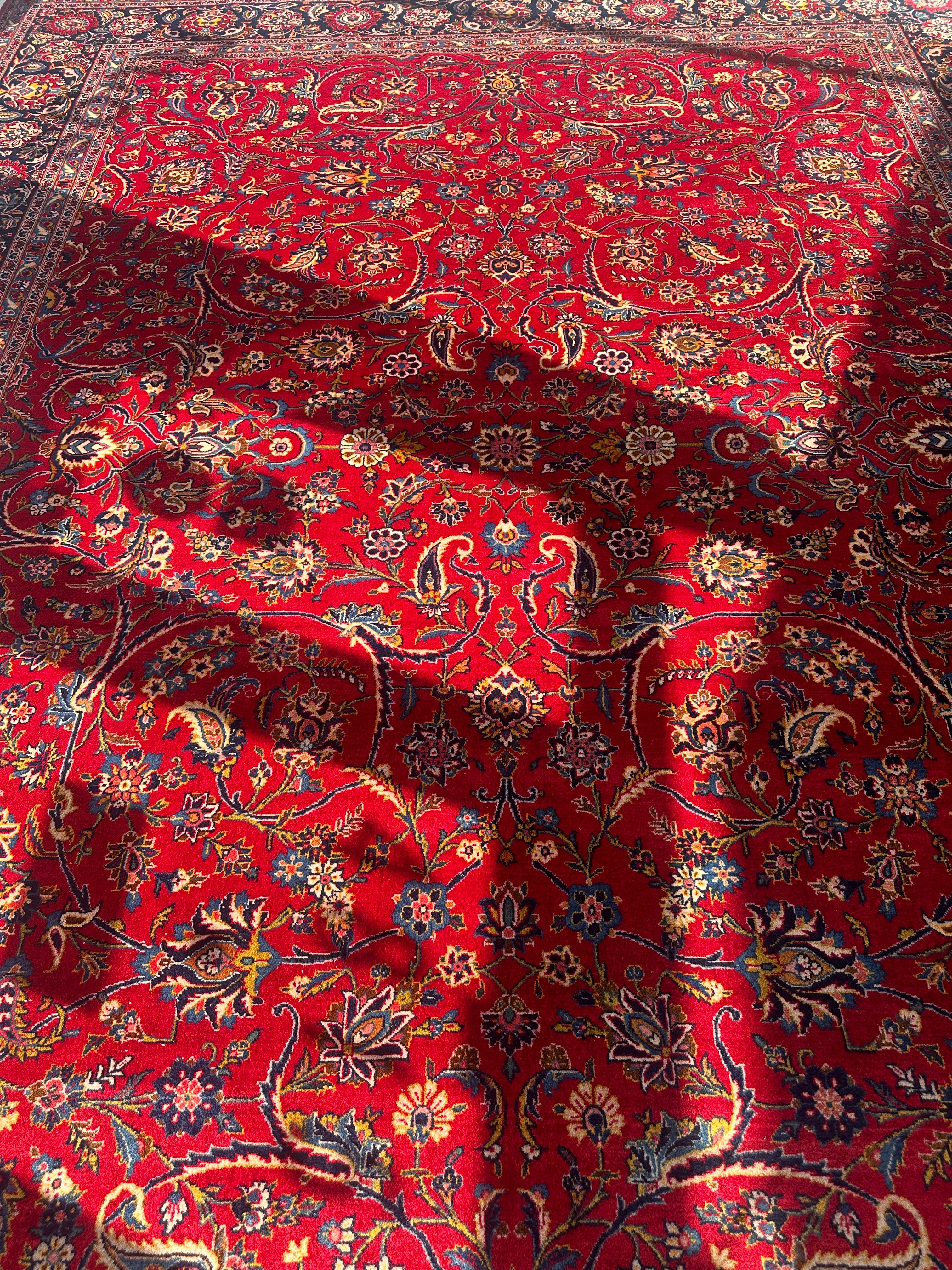 Incredible Persian Kashan All Over Wool Rug 10’2” x 14’