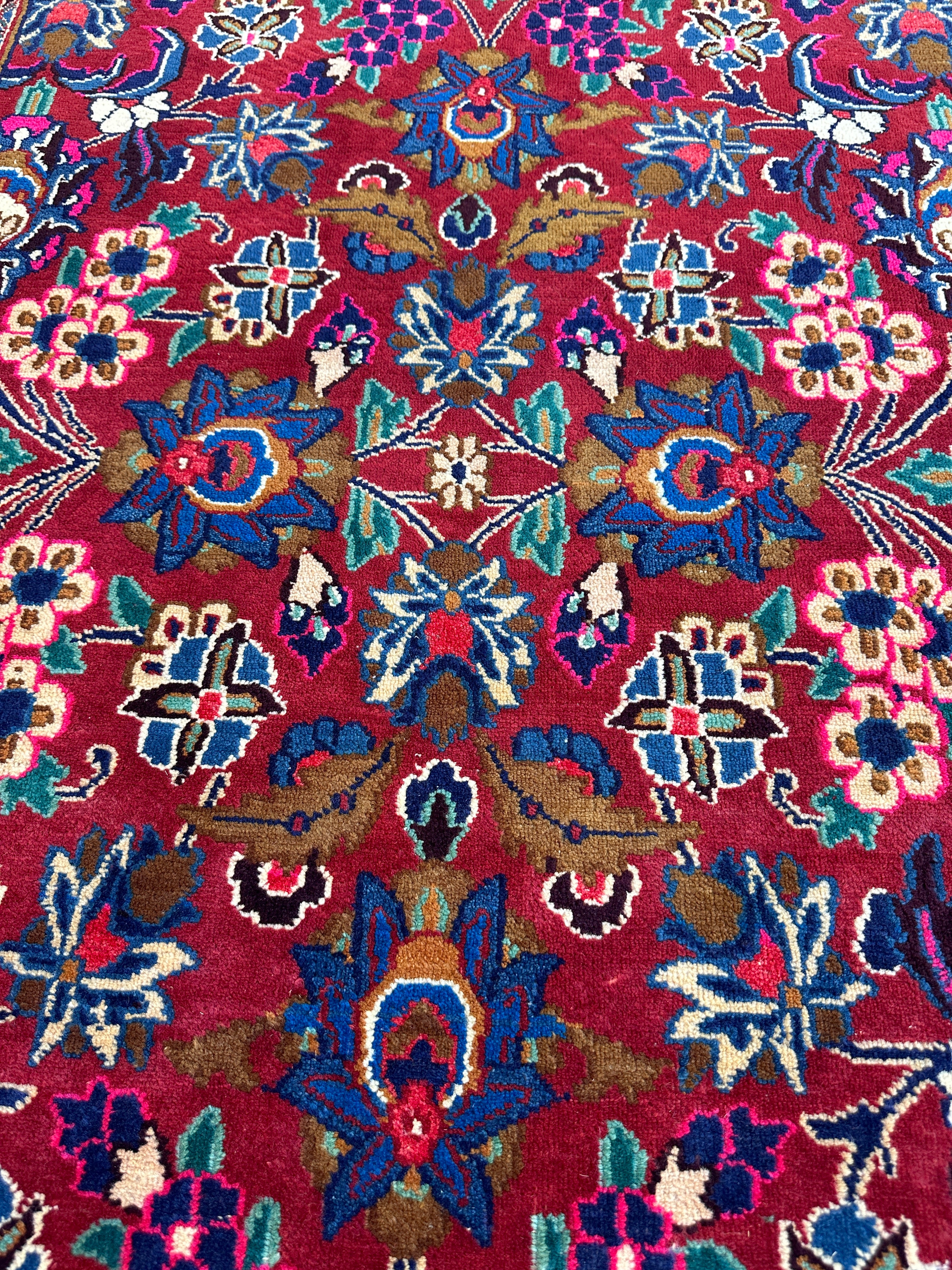 Persian Mashhad I Fine Allover Rug Wool 7 x 10