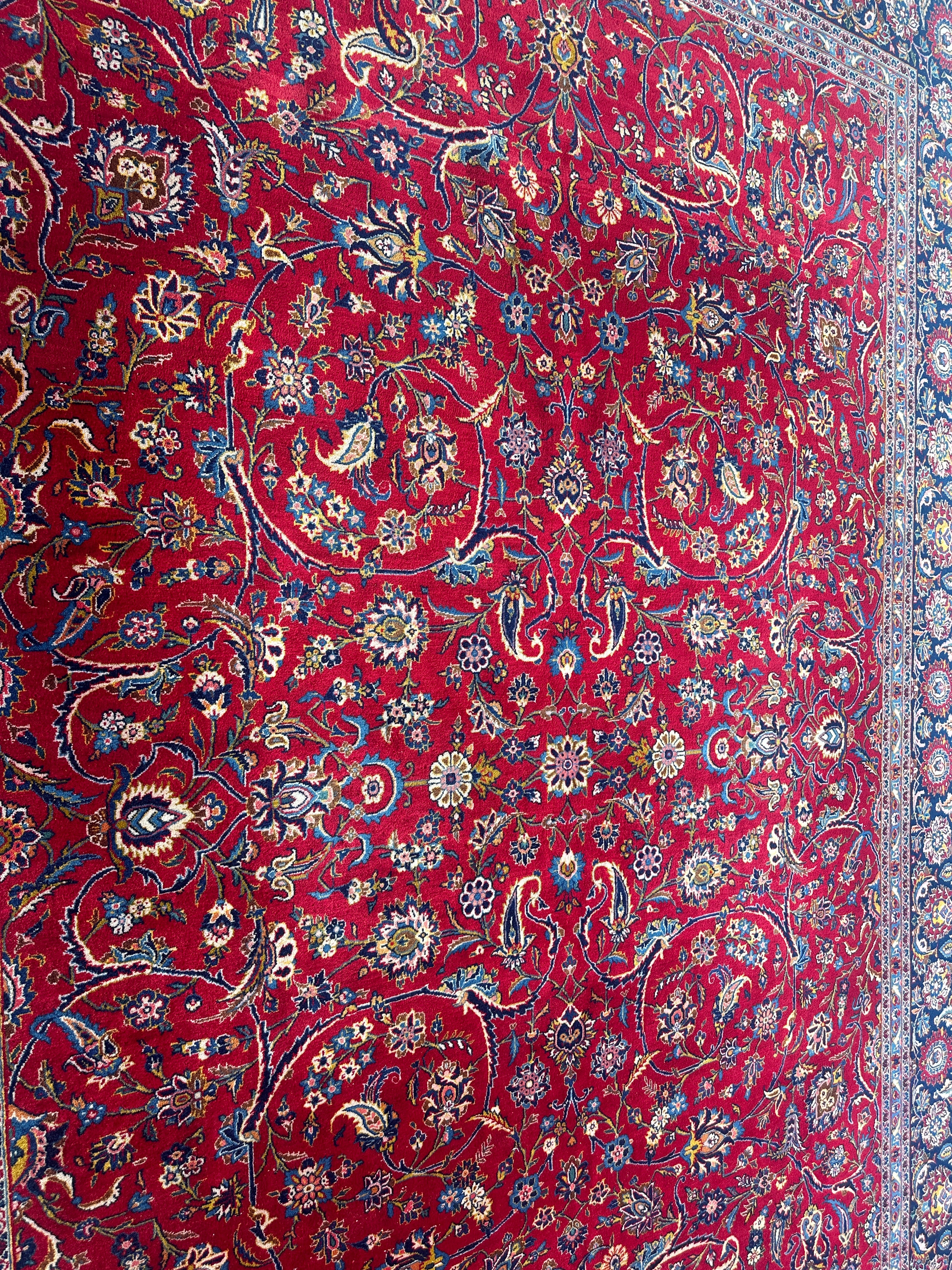 Incredible Persian Kashan All Over Wool Rug 10’2” x 14’