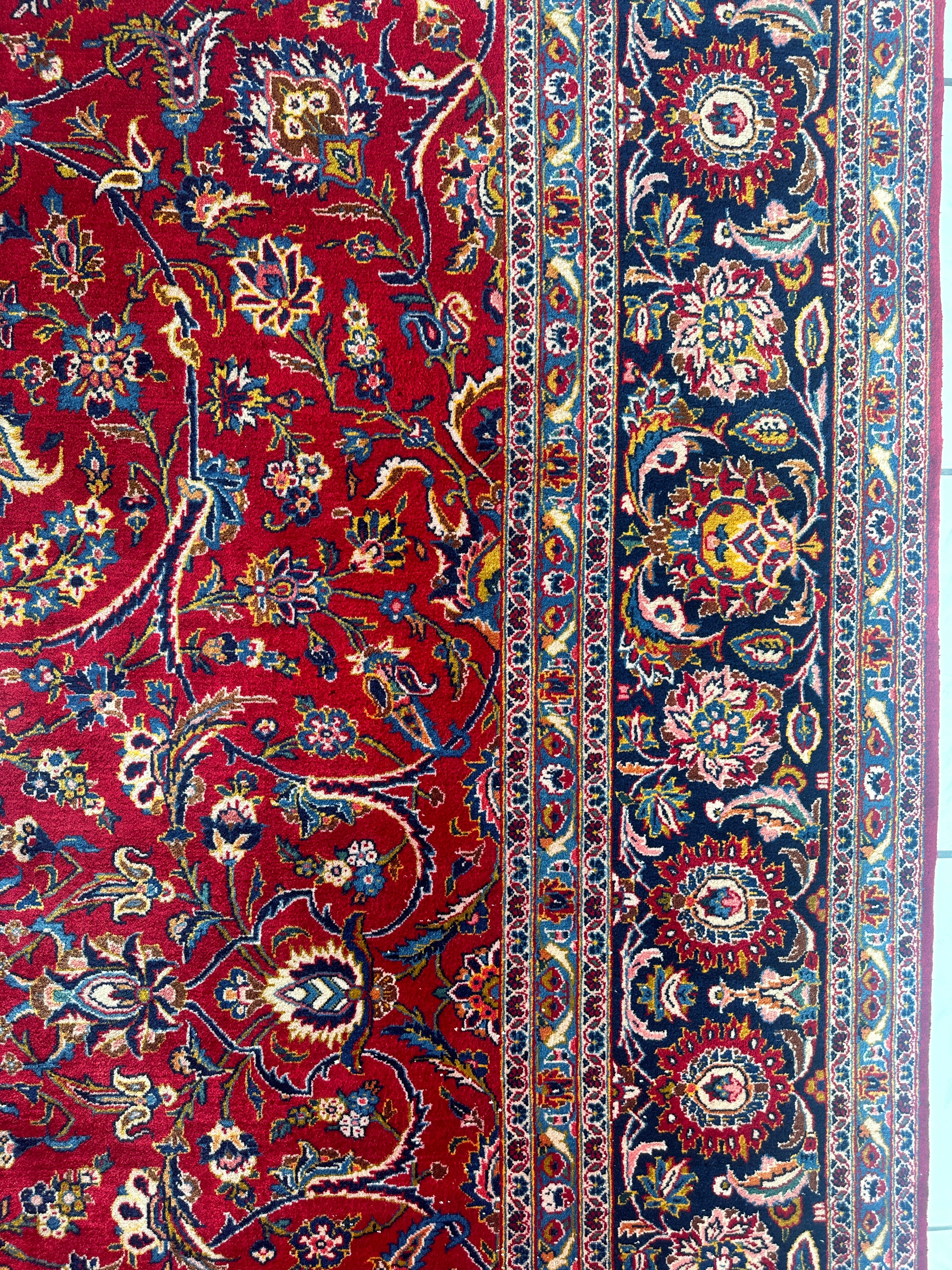 Incredible Persian Kashan All Over Wool Rug 10’2” x 14’