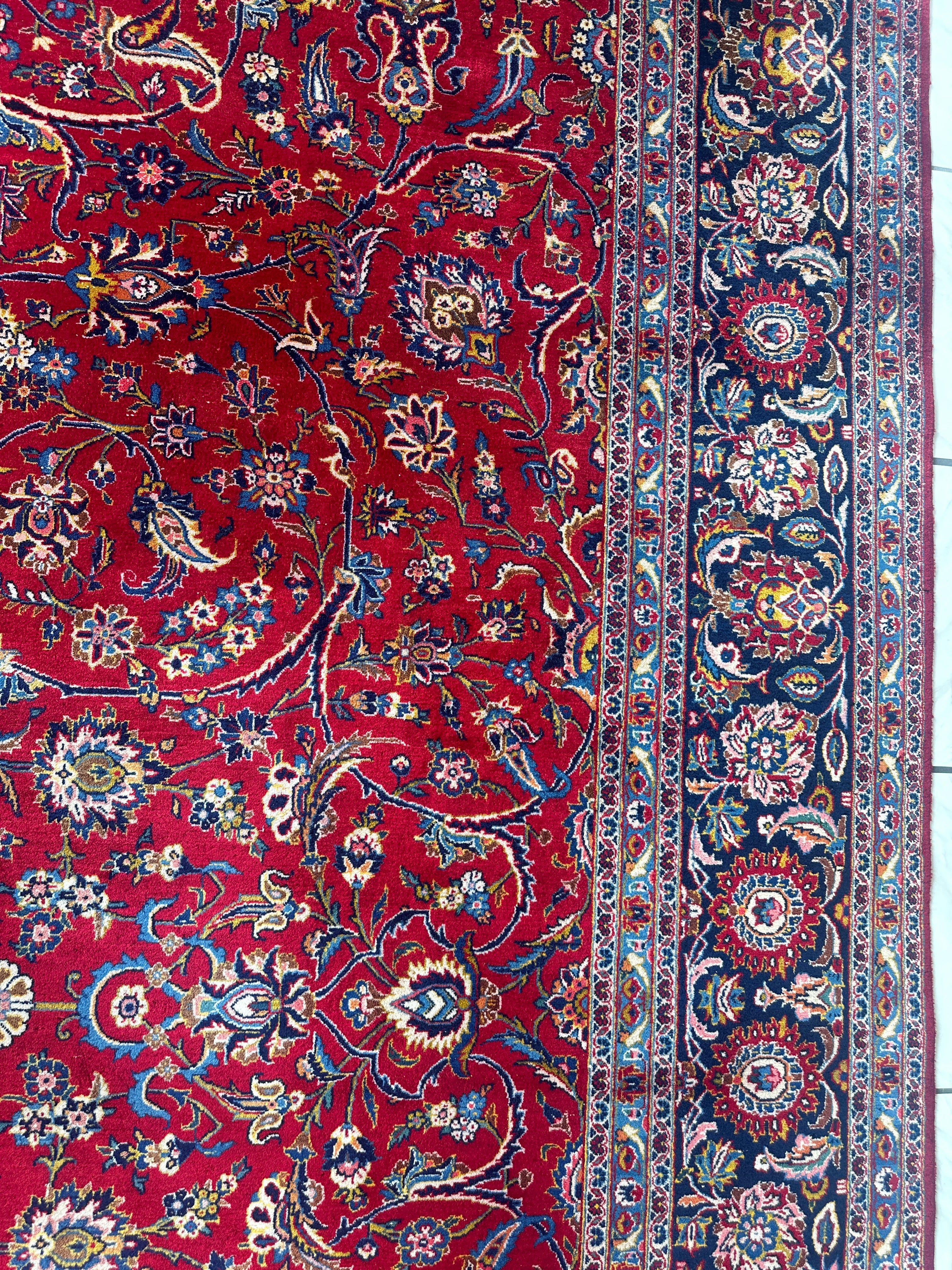 Incredible Persian Kashan All Over Wool Rug 10’2” x 14’