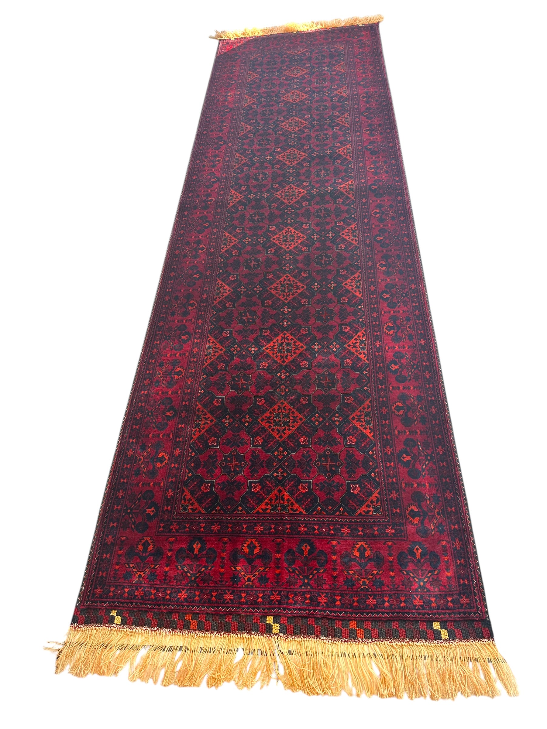 Afghani Fine Knots Bukhara Runner 2’10” x 9’10”