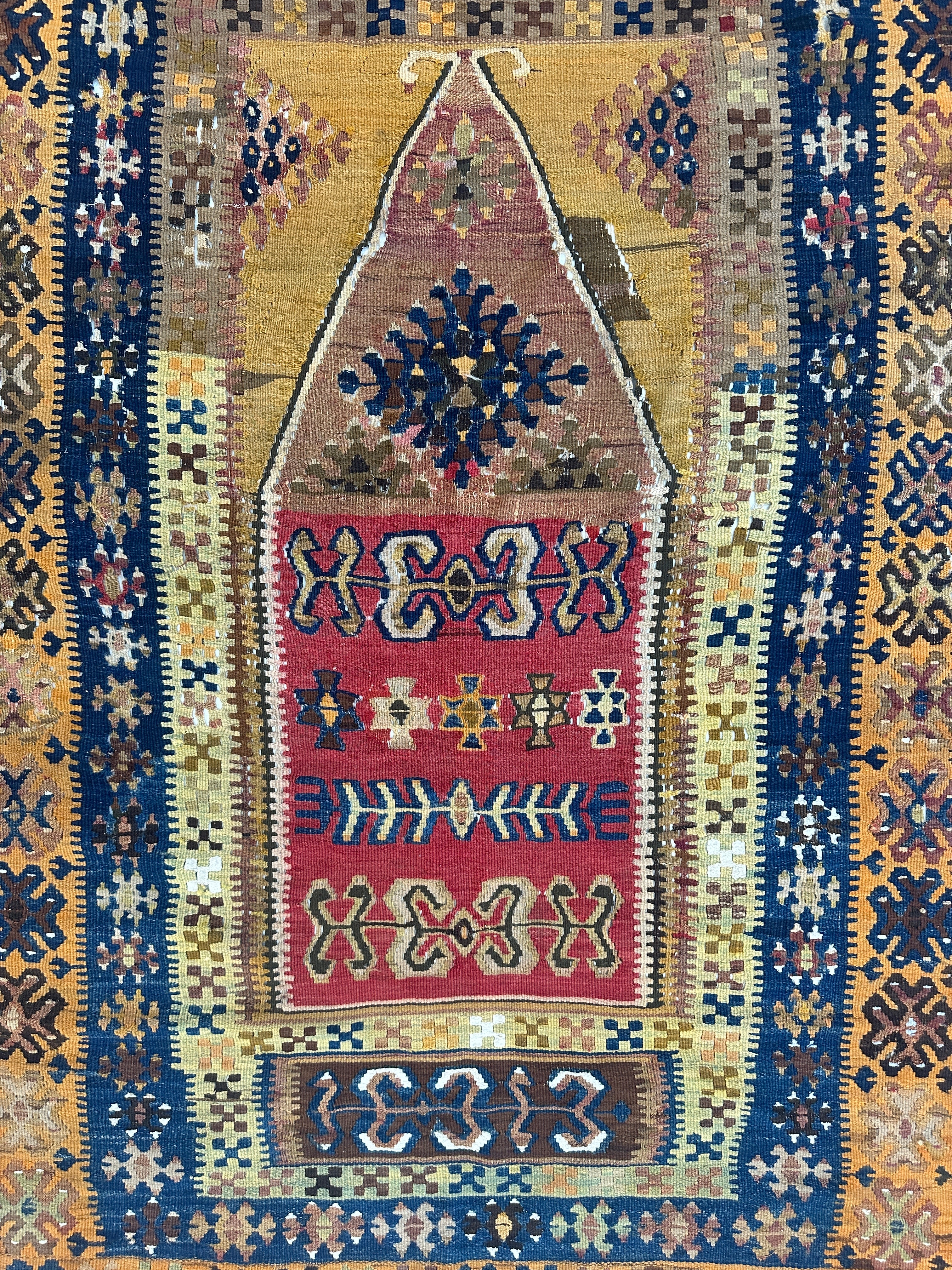 Antique Anatolian Wool Prayer Rug 4’ x 6’6”