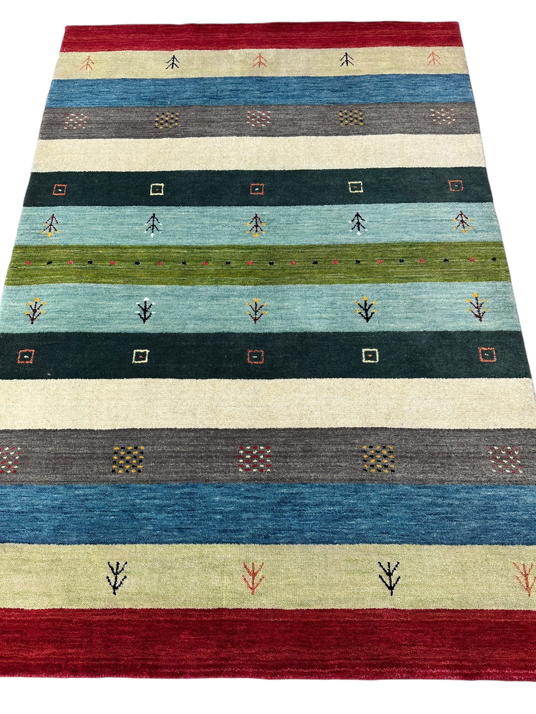 Hand-loomed Indo-Gabbeh Rug 4’ x 5’9”