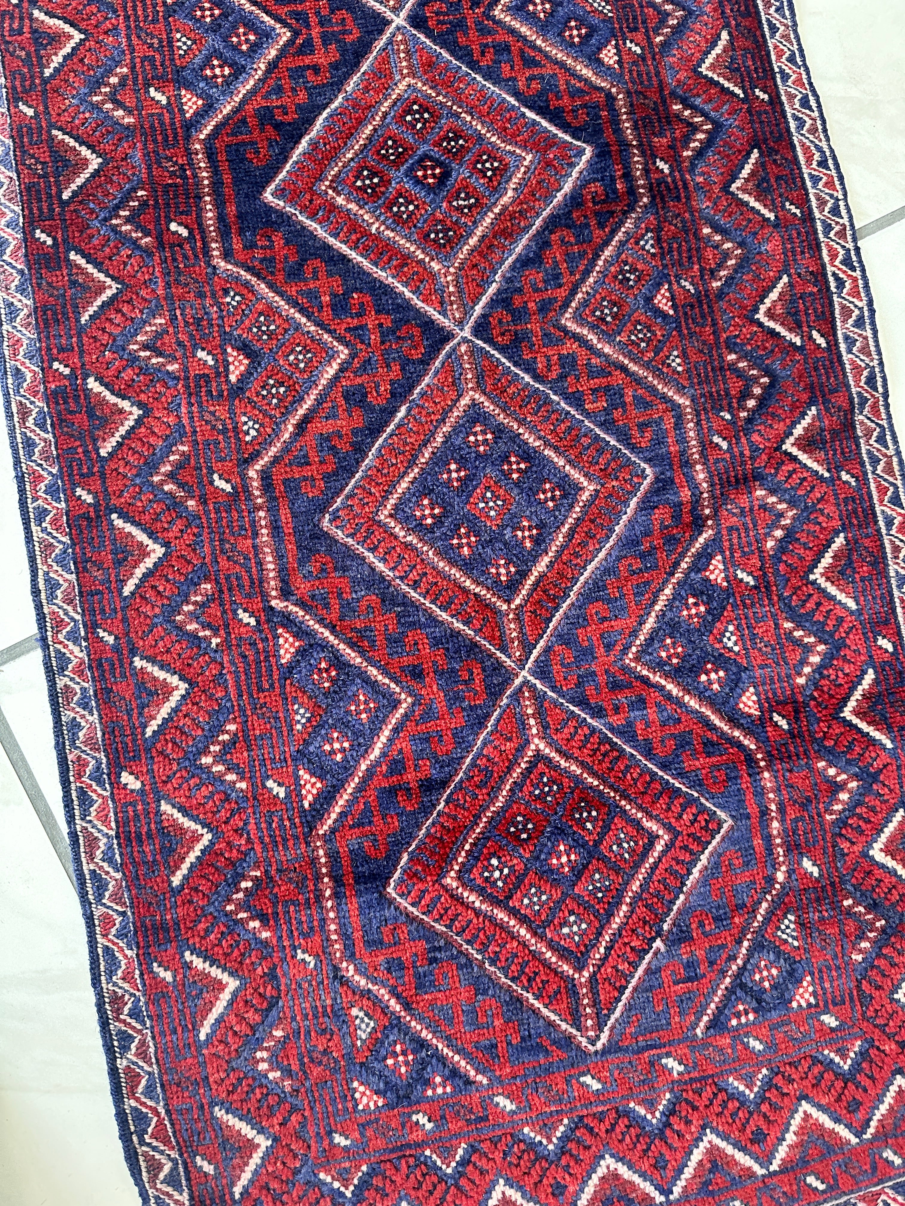 Afghani Baluch Wool Runner 2’1” x 9’