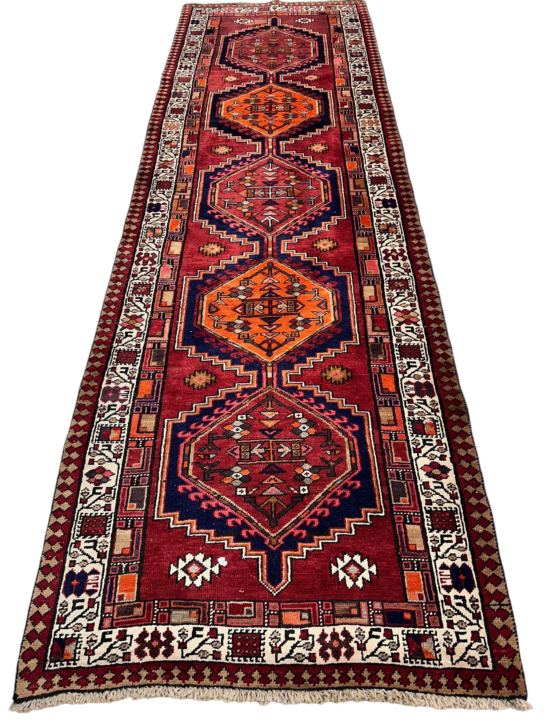 Vintage Persian Sarab Wool Runner Rug 3’4 x 10’7”