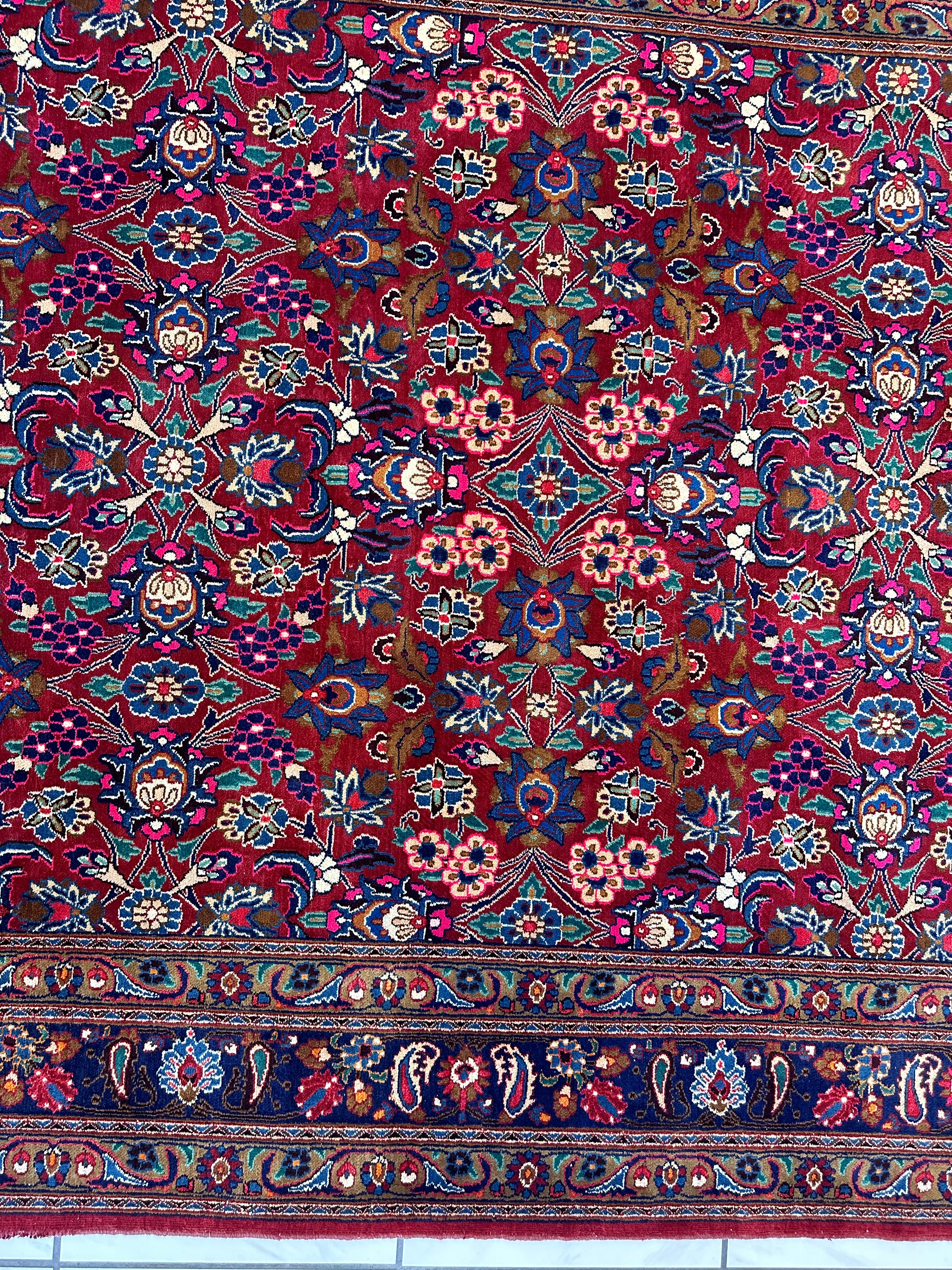 Persian Mashhad I Fine Allover Rug Wool 7 x 10