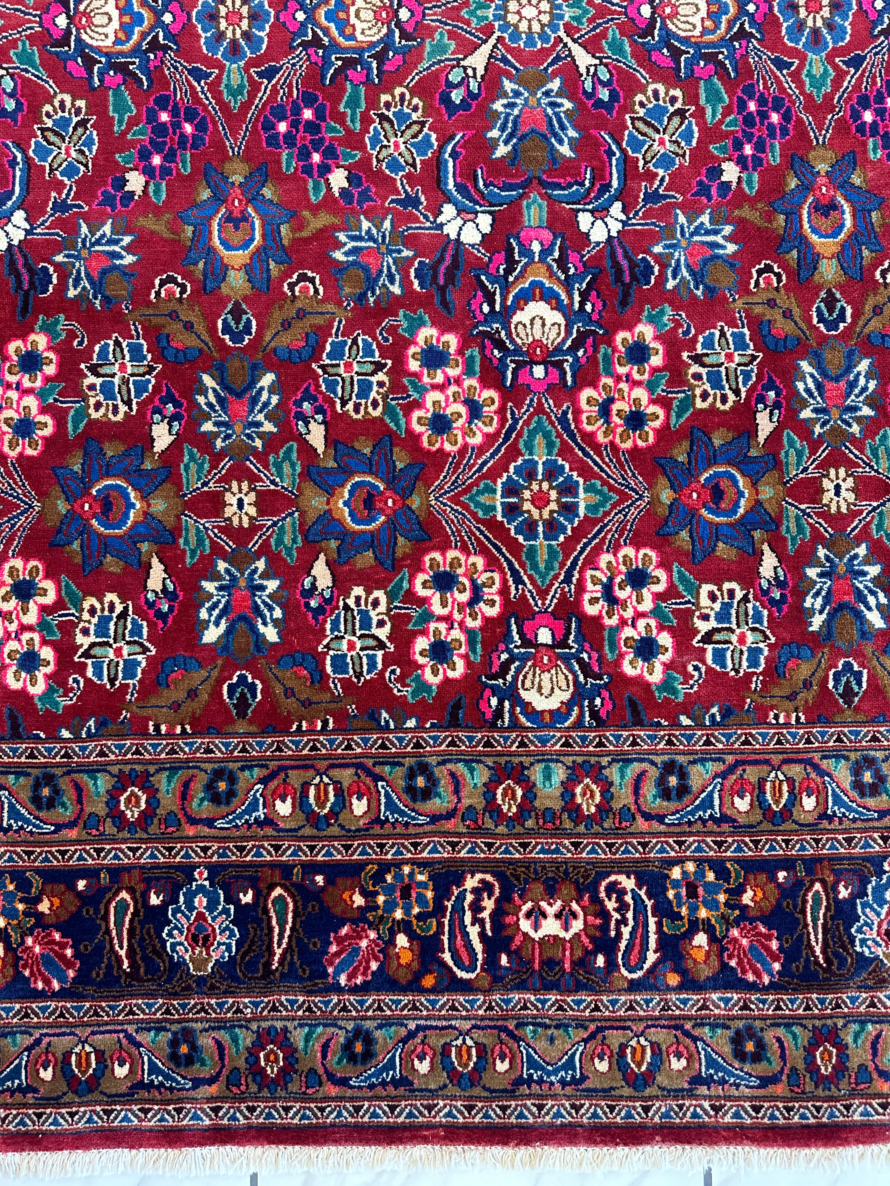 Persian Mashhad I Fine Allover Rug Wool 7 x 10