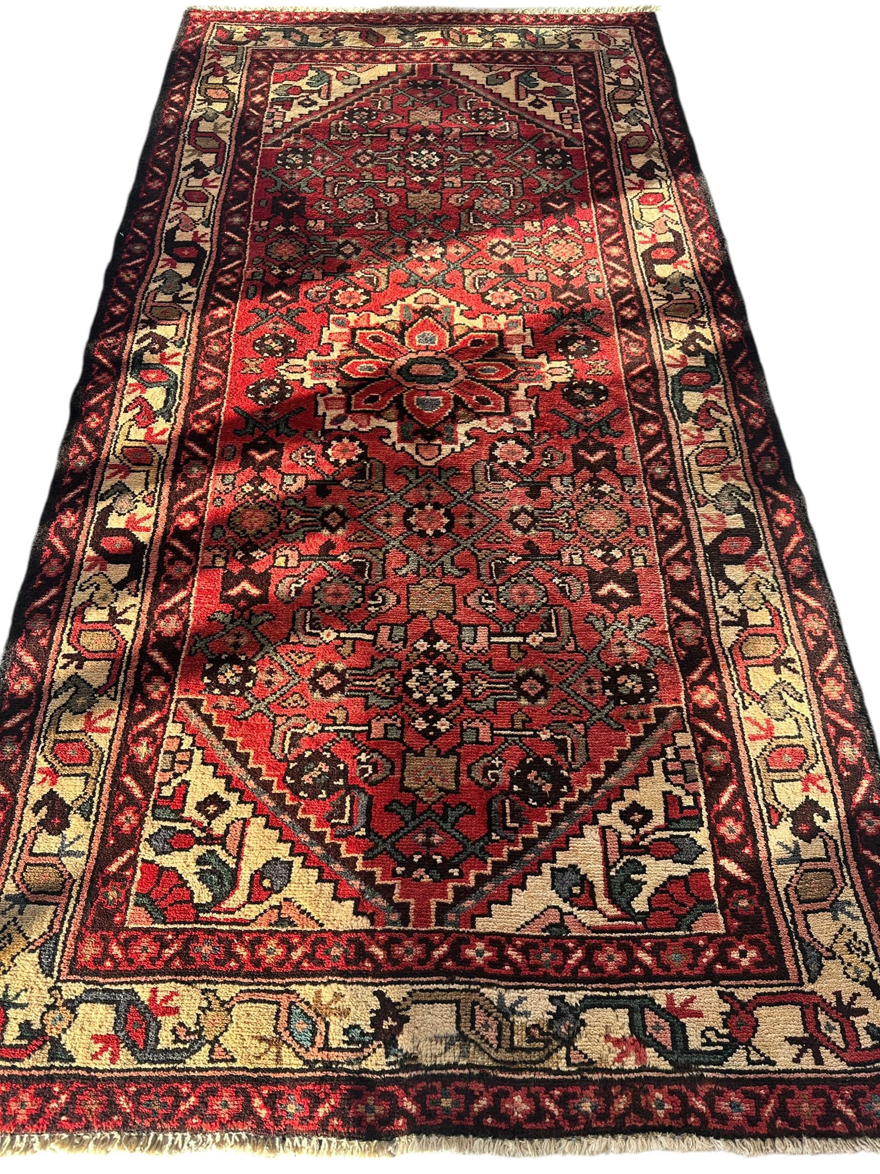 Vintage Persian Hamadan Rug 3’7” x 6’8”