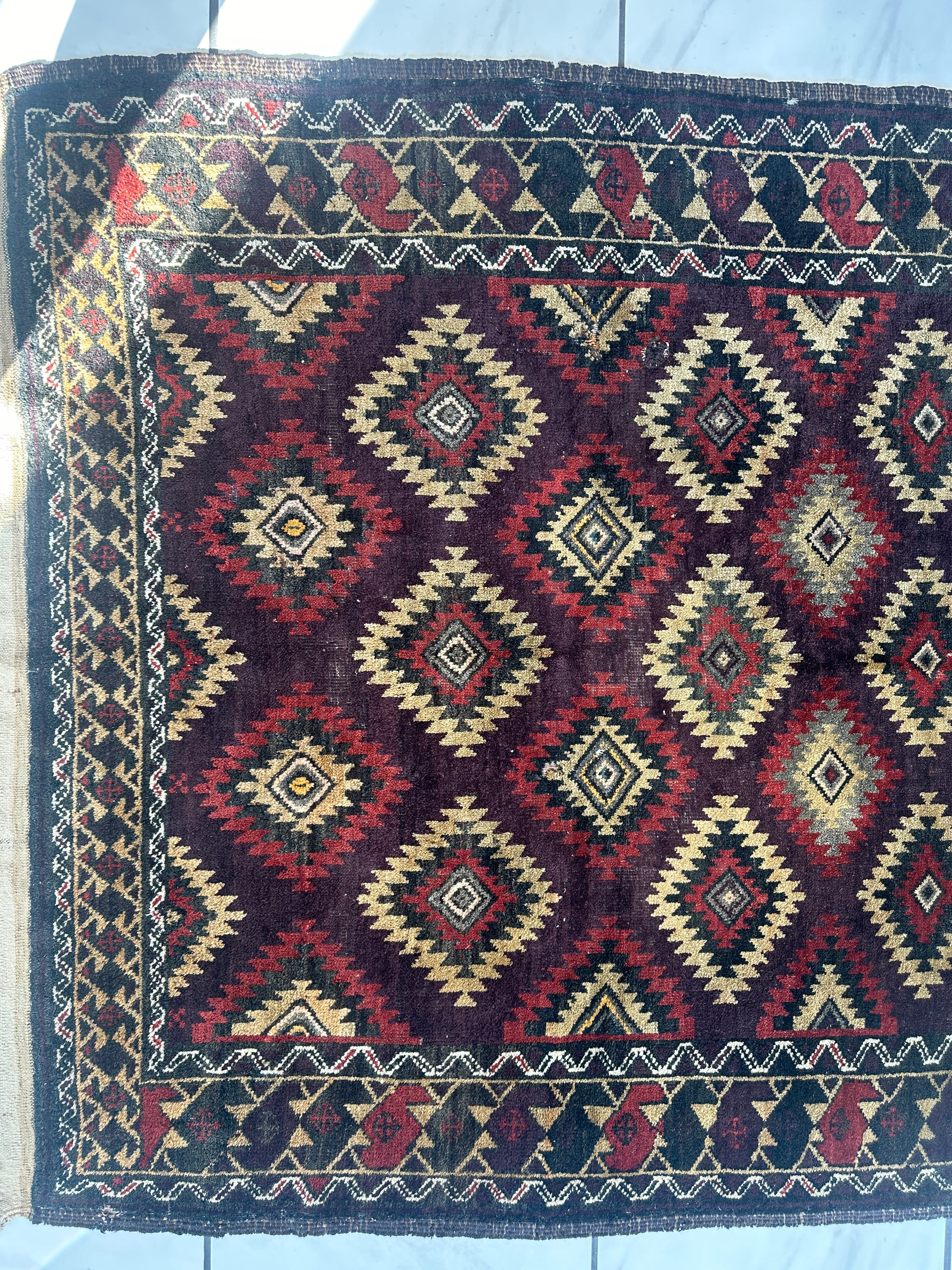 Antique 1900’s Tribal Baluch Wool Rug 4’5” x 8’6”