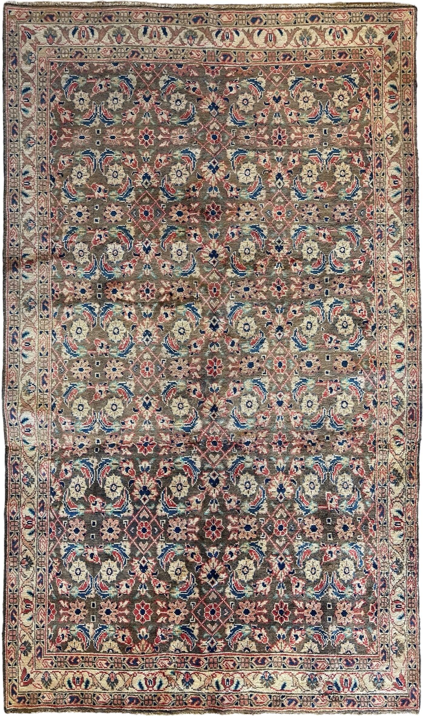 Vintage Hand-knotted Persian Bakhtiari Rug Circa 19240’s Wool 6’8” x 9’9”