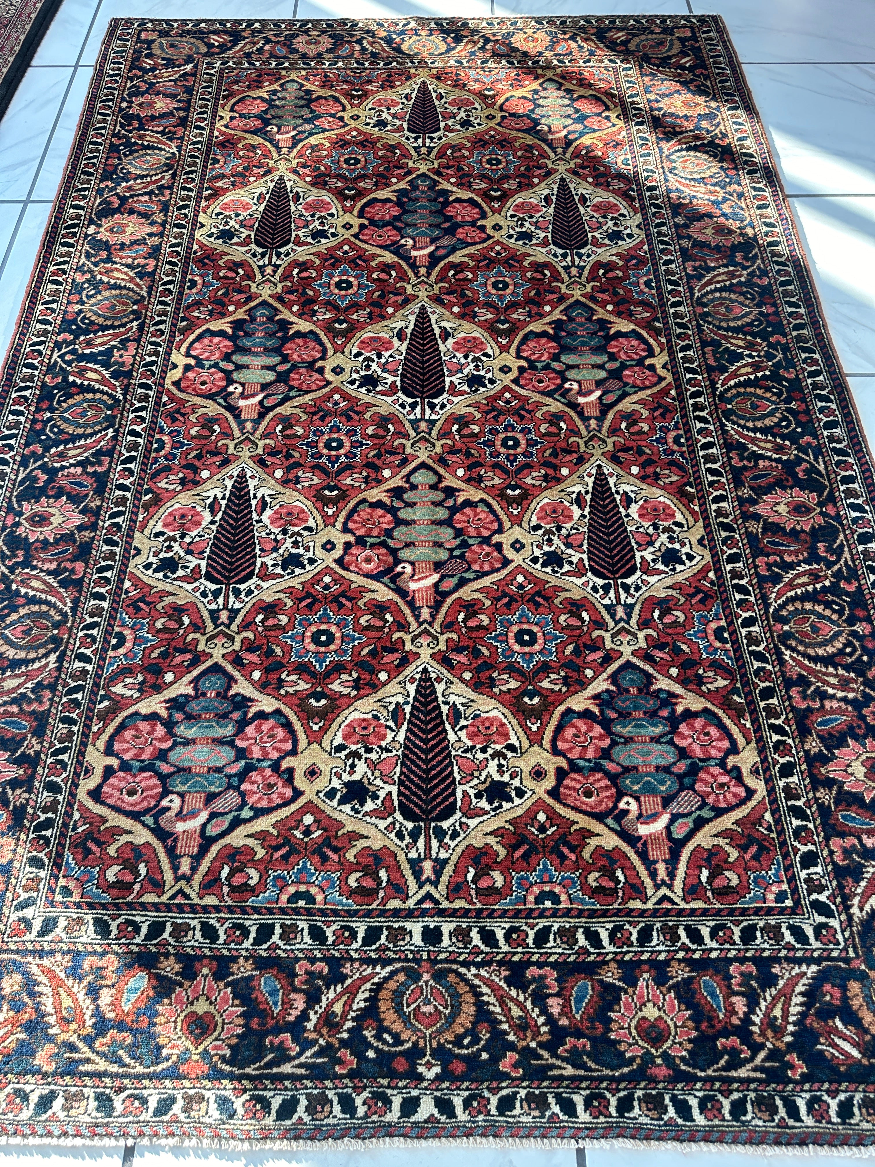 Antique Bakhtiari Rug Circa 1930’s 4’7” x 7’